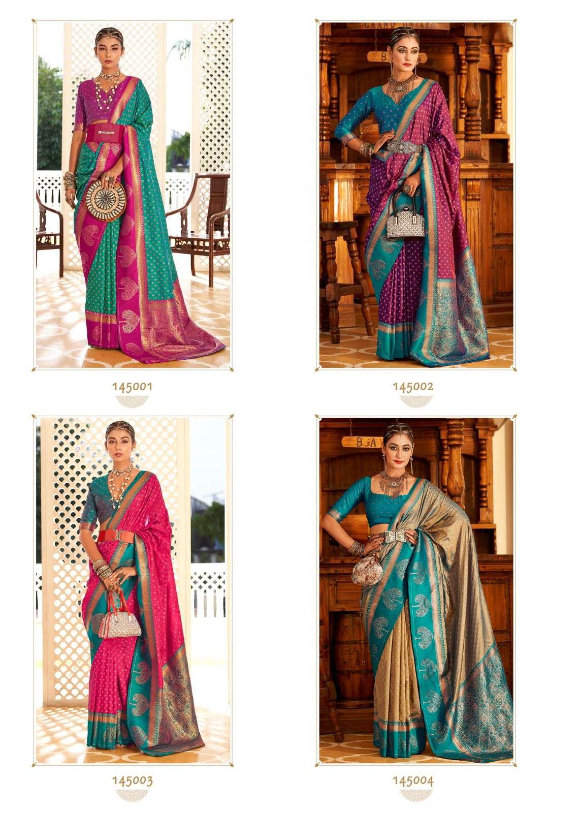 Vrishabha Silk By Rajpath 145001 To 145008 Series Indian Traditional Wear Collection Beautiful Stylish Fancy Colorful Party Wear & Occasional Wear Banarasi Silk Sarees At Wholesale Price