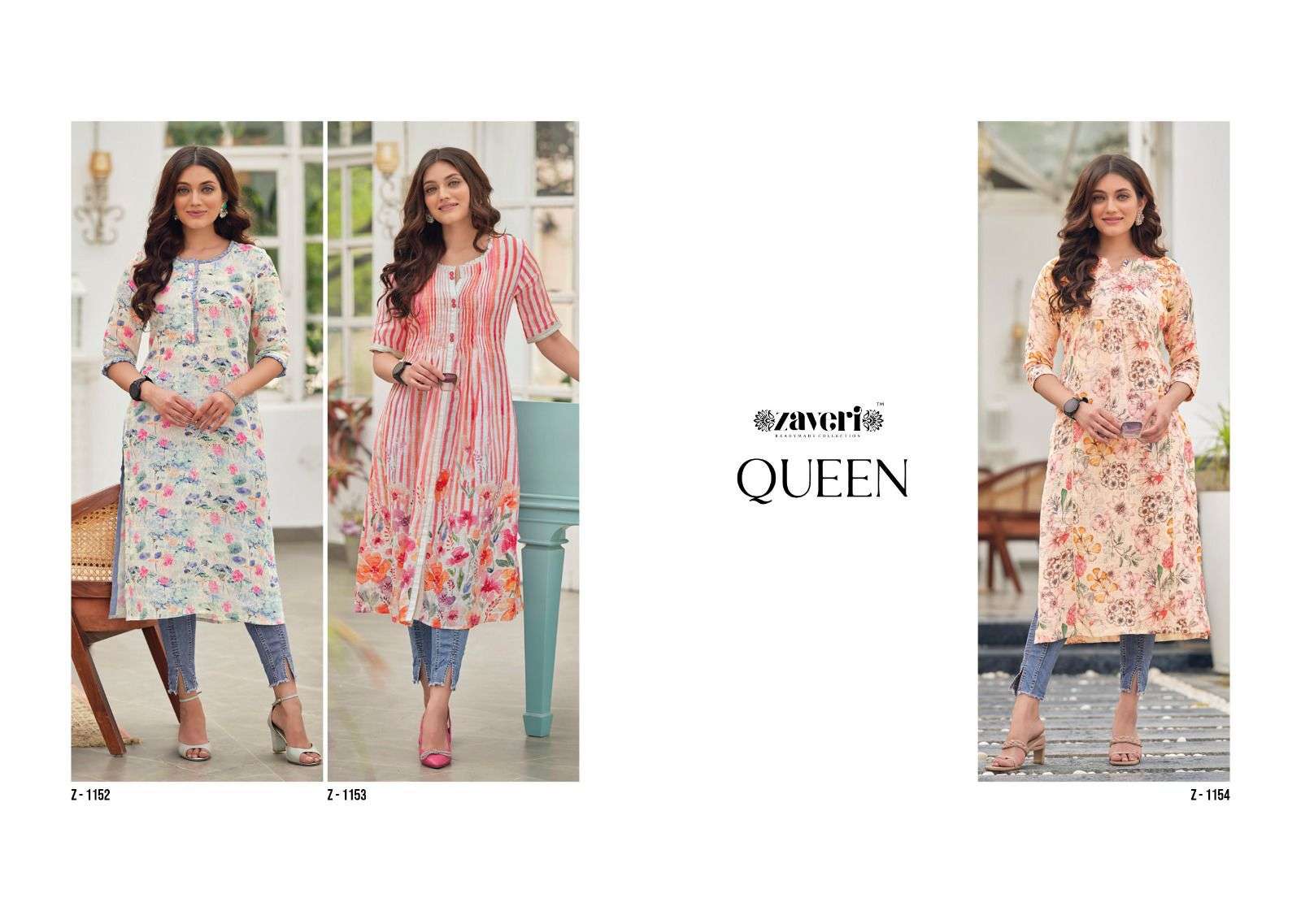 Queen By Zaveri 1152 To 1154 Series Beautiful Stylish Fancy Colorful Casual Wear & Ethnic Wear Heavy Linen Kurtis At Wholesale Price
