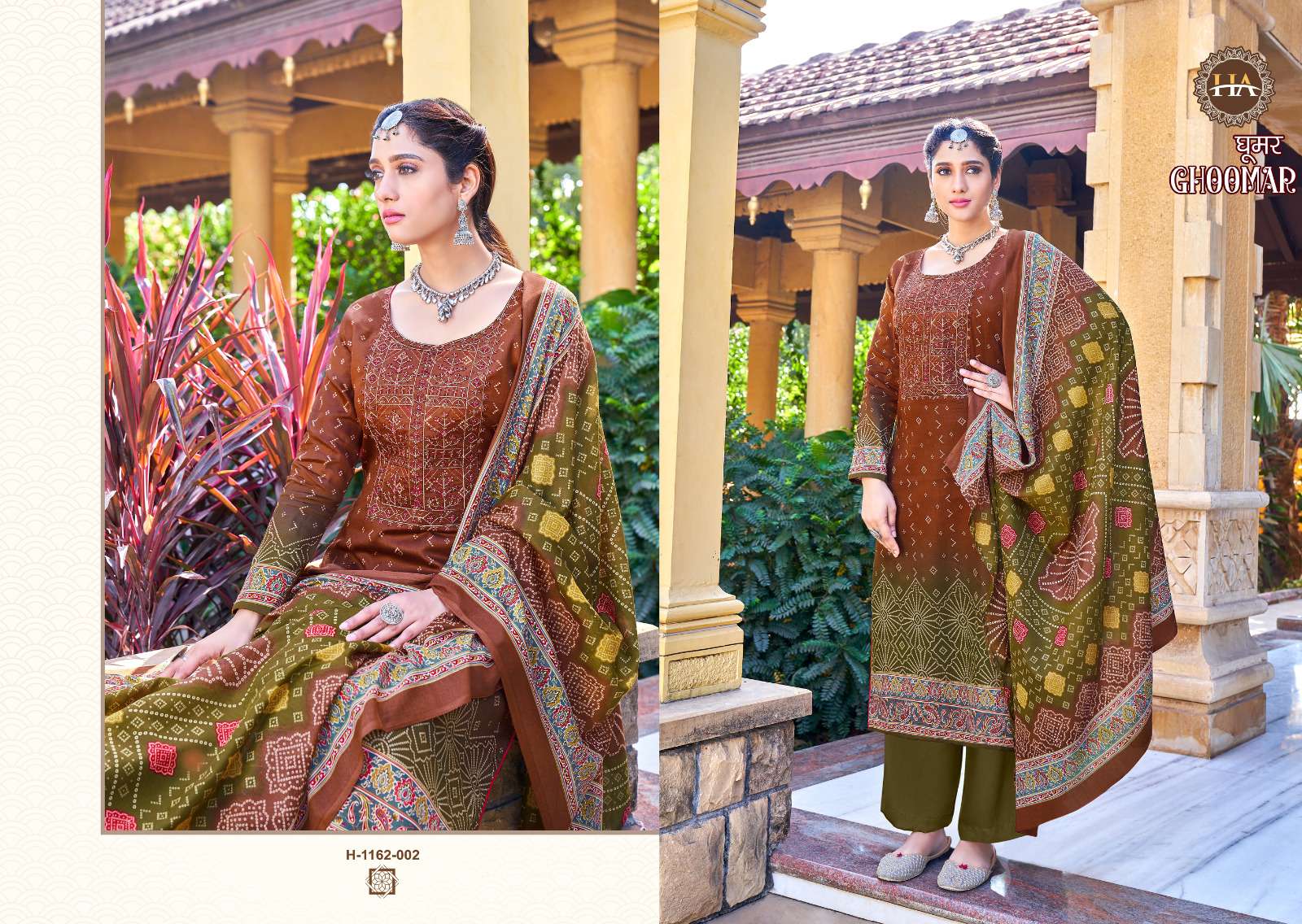 Ghoomer Vol-3 By Harshit Fashion Hub 1162-001 To 1162-008 Series Beautiful Pakistani Suits Colorful Stylish Fancy Casual Wear Pure Jam Cotton Embroidered Dresses At Wholesale Price