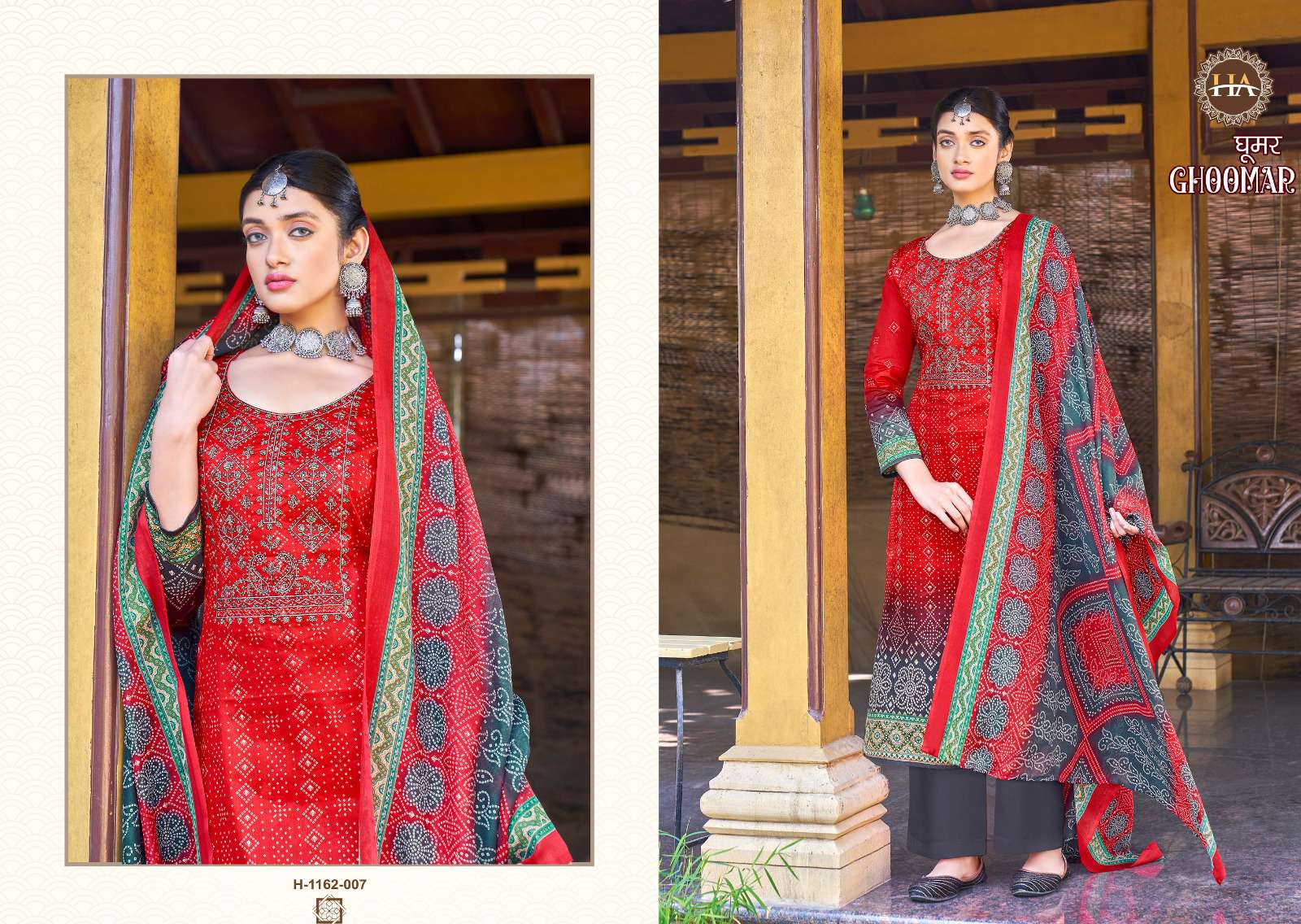 Ghoomer Vol-3 By Harshit Fashion Hub 1162-001 To 1162-008 Series Beautiful Pakistani Suits Colorful Stylish Fancy Casual Wear Pure Jam Cotton Embroidered Dresses At Wholesale Price
