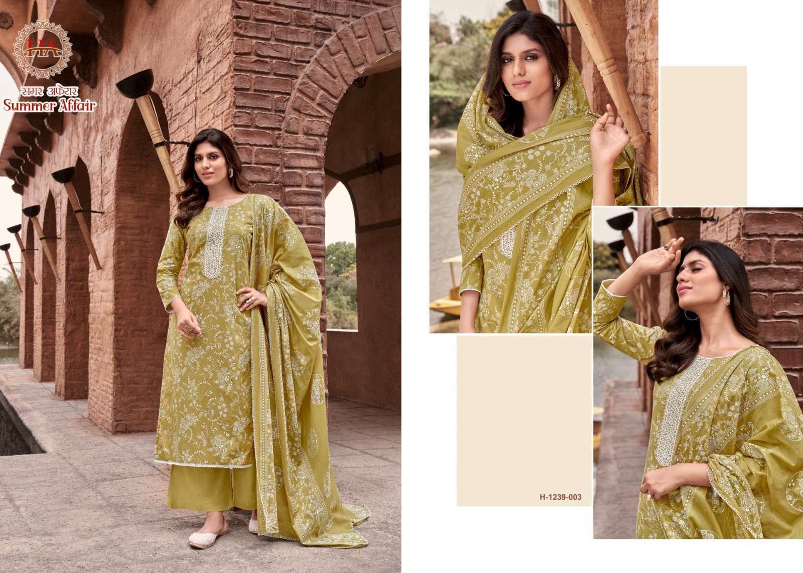 Summer Affair By Harshit Fashion Hub 1239-001 To 1239-008 Series Beautiful Stylish Suits Fancy Colorful Casual Wear & Ethnic Wear & Ready To Wear Pure Cambric Print Dresses At Wholesale Price