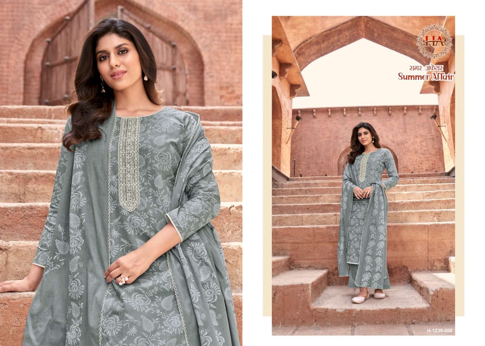 Summer Affair By Harshit Fashion Hub 1239-001 To 1239-008 Series Beautiful Stylish Suits Fancy Colorful Casual Wear & Ethnic Wear & Ready To Wear Pure Cambric Print Dresses At Wholesale Price