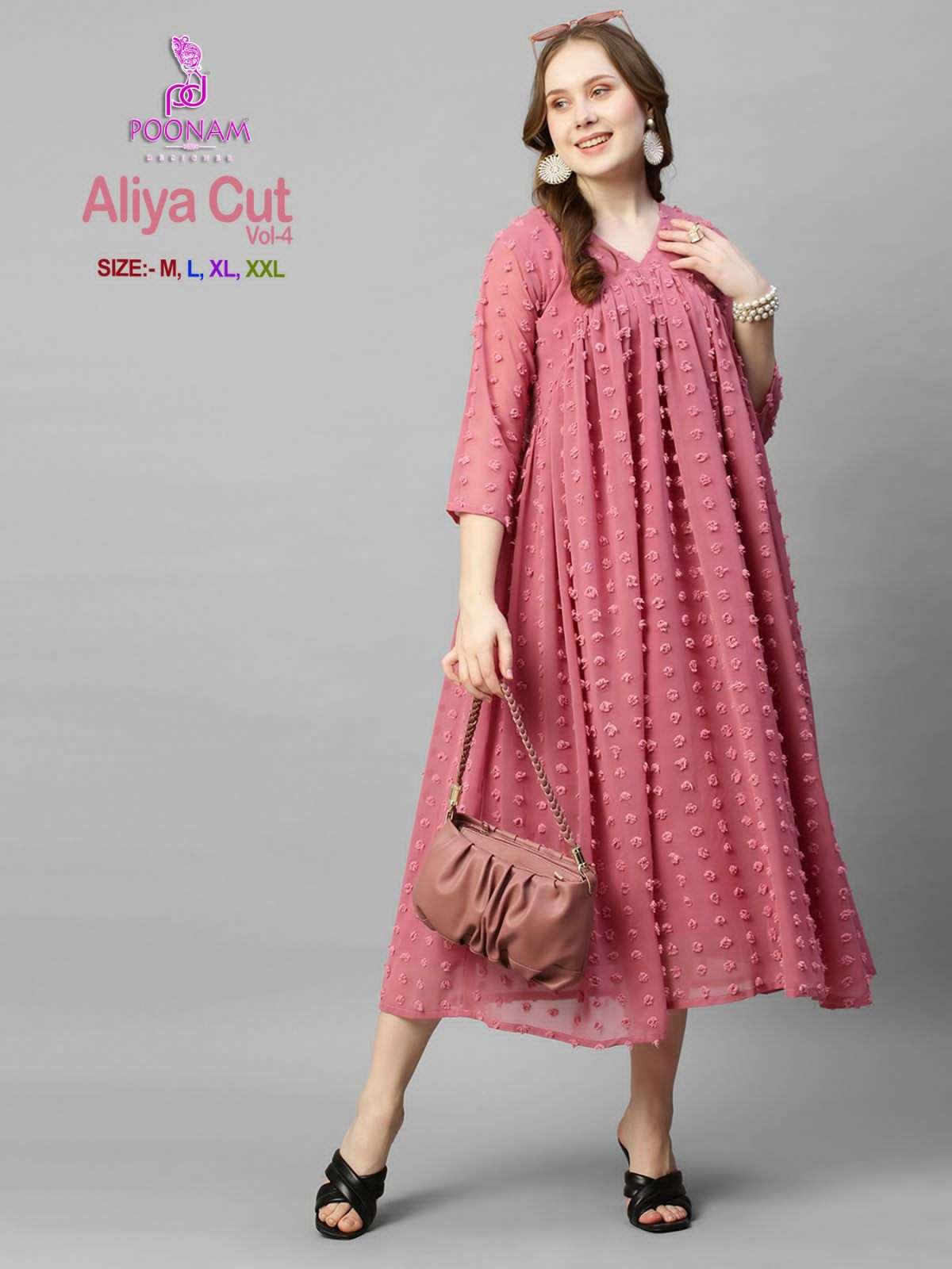Aliya Cut Vol-4 By Poonam Designer 1001 To 1006 Series Designer Stylish Fancy Colorful Beautiful Party Wear & Ethnic Wear Collection Georgette Print Gown At Wholesale Price