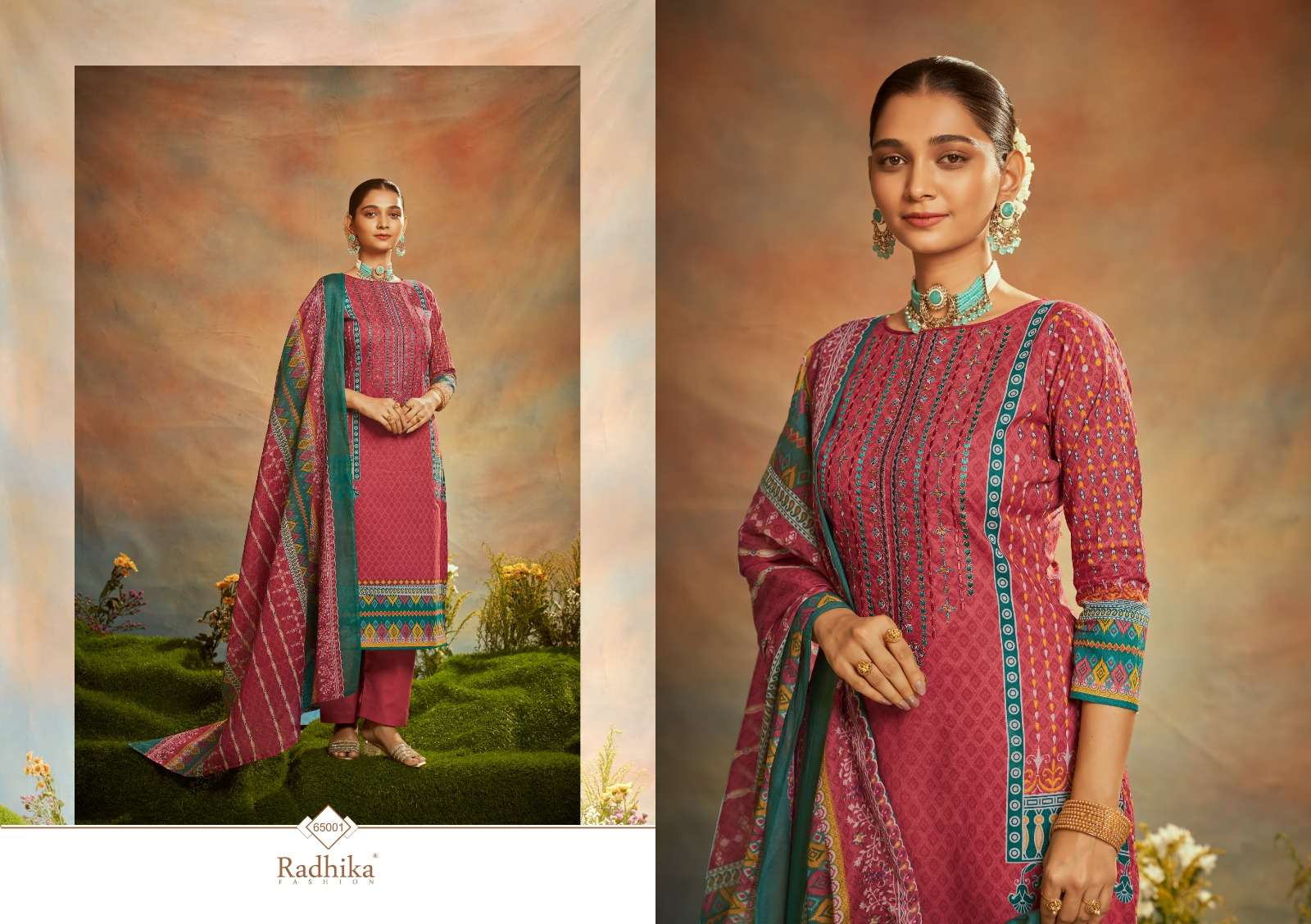 Mussaret Vol-23 By Radhika Fashion 65001 To 65006 Designer Festive Suits Collection Beautiful Stylish Fancy Colorful Party Wear & Occasional Wear Cambric Cotton With Embroidered Dresses At Wholesale Price