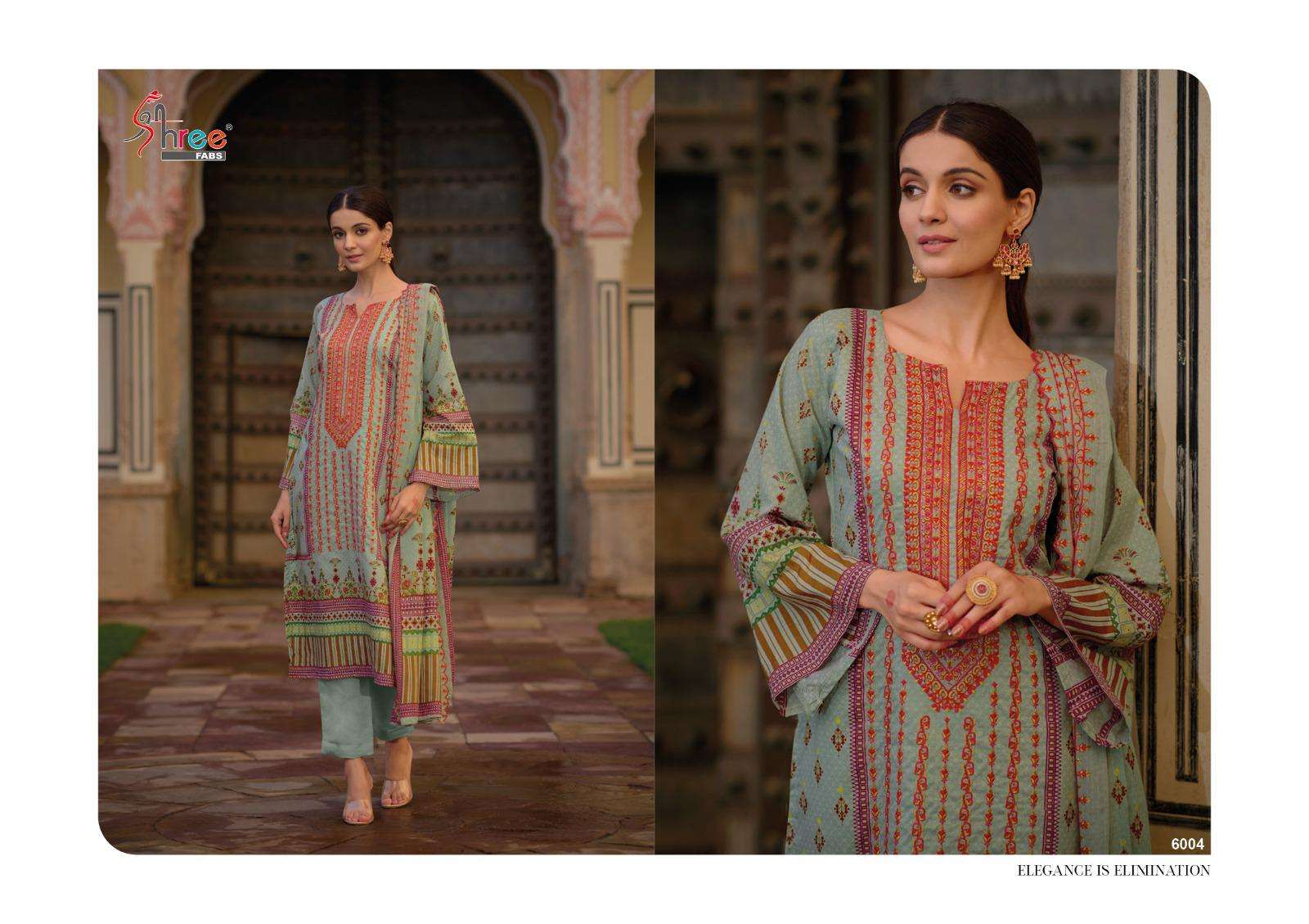 Bin Saeed Lawn Collection Vol-6 By Shree Fabs 6001 To 6006 Series Designer Pakistani Suits Beautiful Fancy Stylish Colorful Party Wear & Occasional Wear Pure Lawn Print With Embroidery Dresses At Wholesale Price