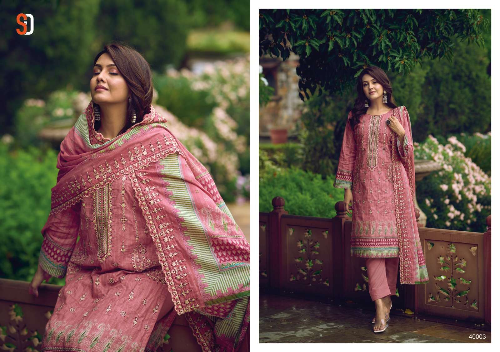Bin Saeed Lawn Collection Vol-4 By Shraddha Designer 40001 To 40004 Series Designer Pakistani Suits Beautiful Fancy Stylish Colorful Party Wear & Occasional Wear Pure Lawn Cotton Print With Embroidery Dresses At Wholesale Price