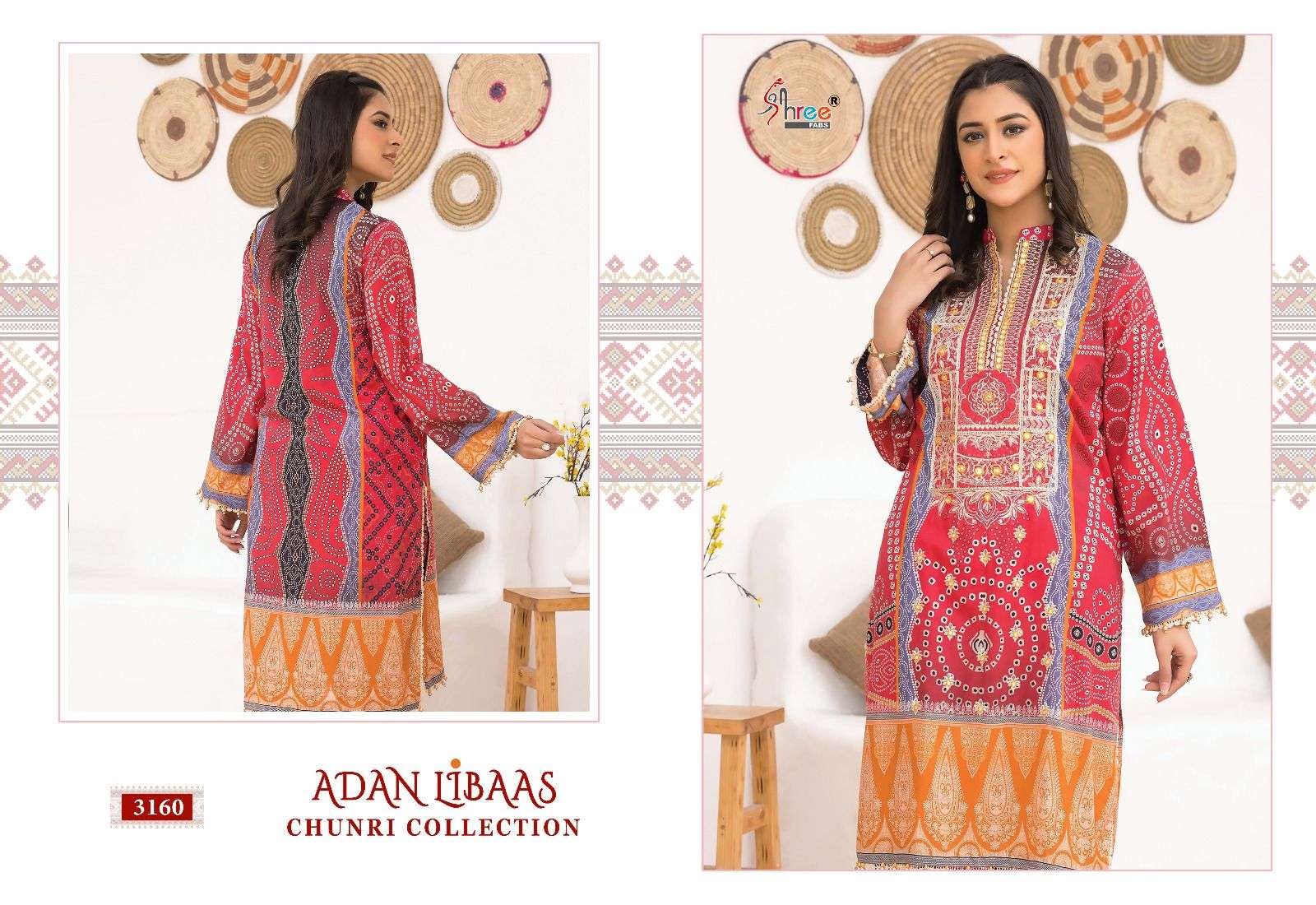 Adan Libaas Chunri Collection By Shree Fabs 3160 To 3165 Series Beautiful Pakistani Suits Colorful Stylish Fancy Casual Wear & Ethnic Wear Pure Cotton Print With Embroidered Dresses At Wholesale Price