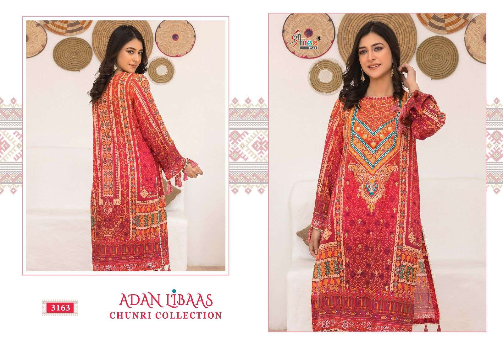 Adan Libaas Chunri Collection By Shree Fabs 3160 To 3165 Series Beautiful Pakistani Suits Colorful Stylish Fancy Casual Wear & Ethnic Wear Pure Cotton Print With Embroidered Dresses At Wholesale Price