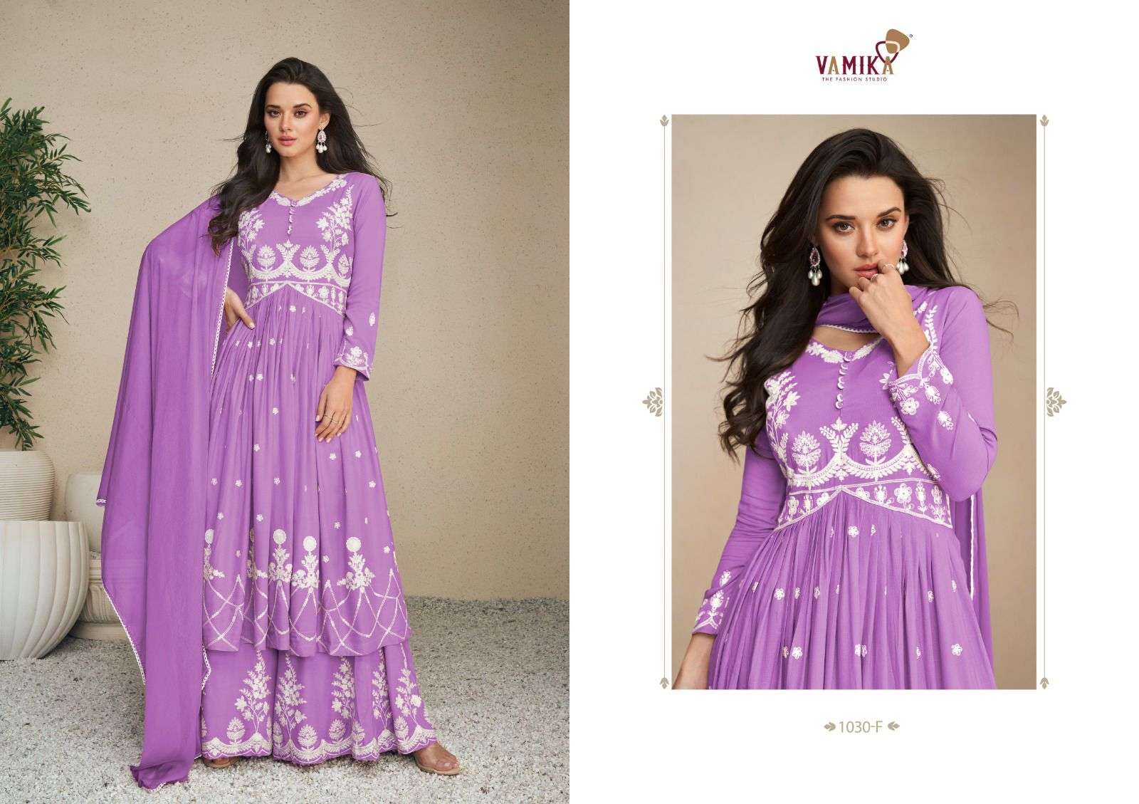 Lakhnavi Vol-5 Gold By Vamika 1030-F To 1030-I Series Beautiful Stylish Sharara Suits Fancy Colorful Casual Wear & Ethnic Wear & Ready To Wear Pure Rayon Printed Dresses At Wholesale Price