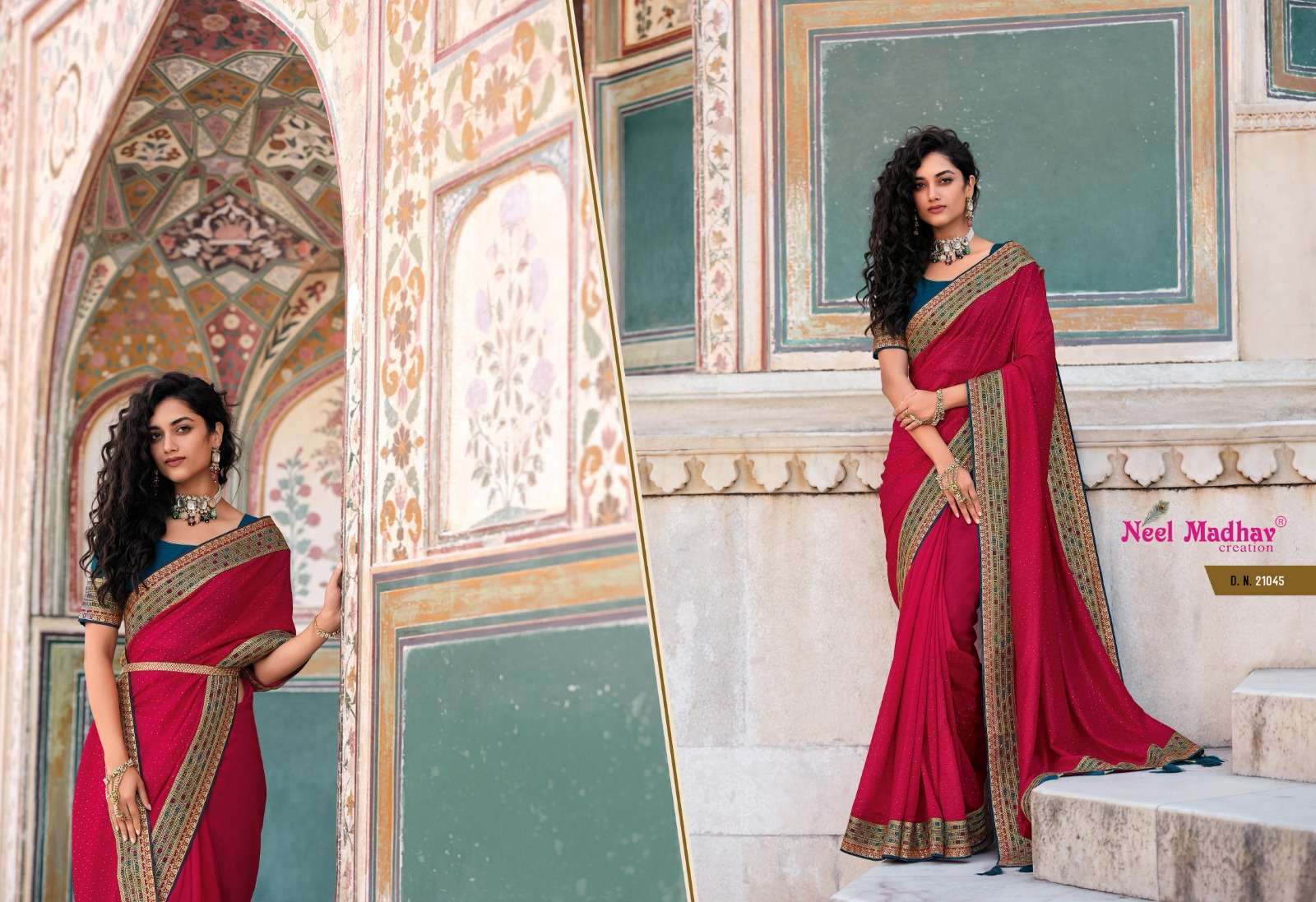 Mirisha Vol-4 By Neel Madhav 21038 To 21048 Series Indian Traditional Wear Collection Beautiful Stylish Fancy Colorful Party Wear & Occasional Wear Vichitra Silk Sarees At Wholesale Price
