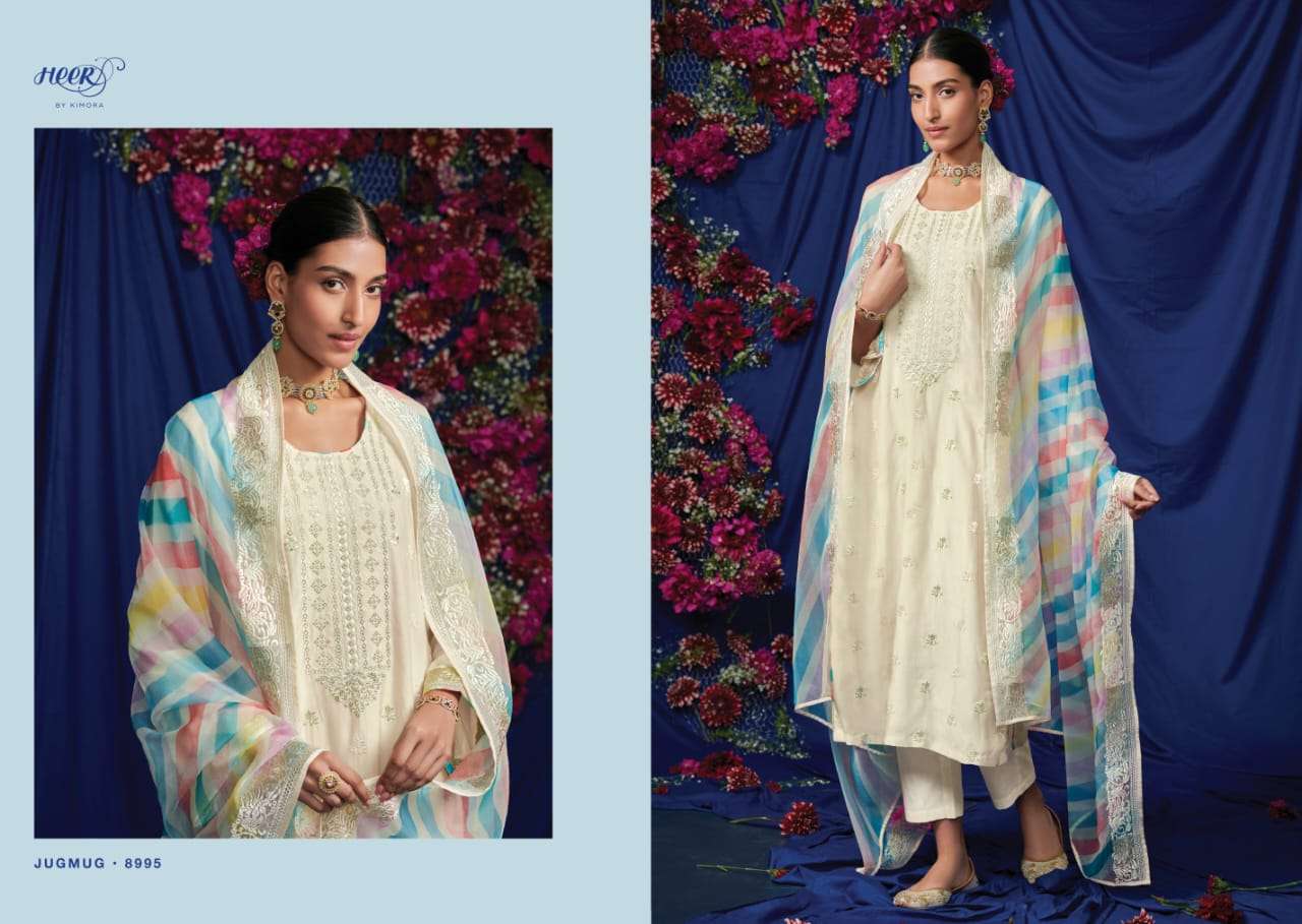 Jugmug By Kimora Fashion 8991 To 8998 Series Beautiful Festive Suits Stylish Colorful Fancy Casual Wear & Ethnic Wear Pure Cotton Lawn Print With Embroidered Dresses At Wholesale Price