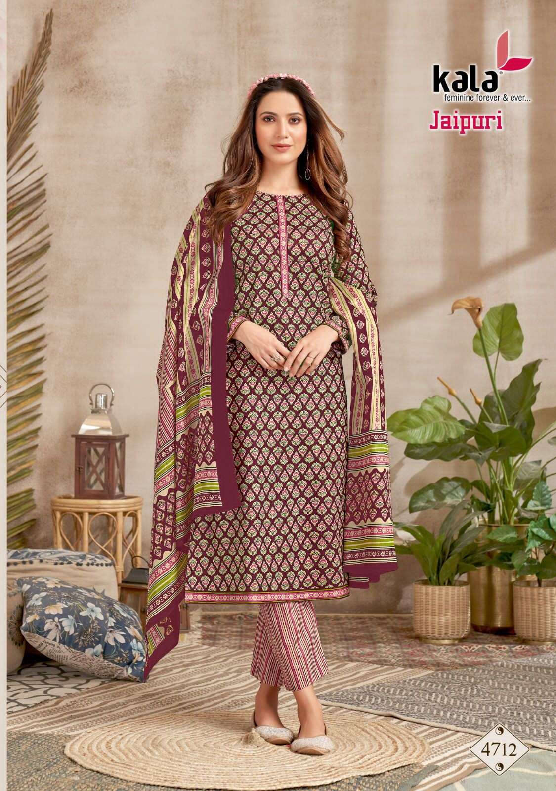 Jaipuri Vol-2 By Kala 4701 To 4712 Series Beautiful Suits Colorful Stylish Fancy Casual Wear Pure Cotton Print Dresses At Wholesale Price