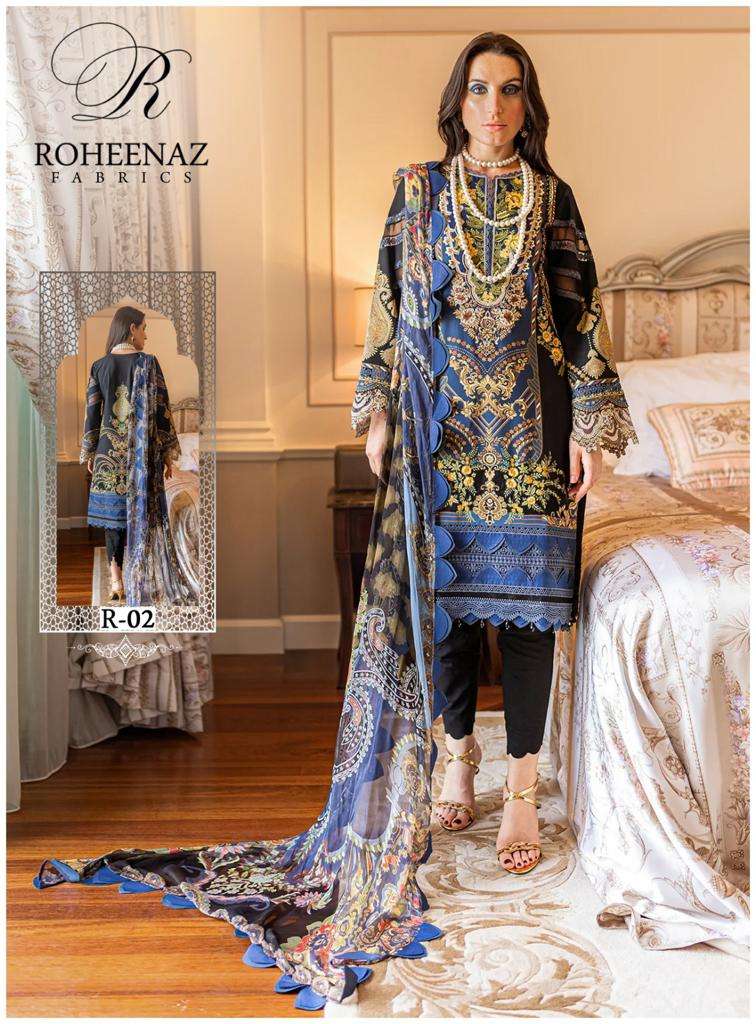Amaya By Roheenaz Fabrics 01 To 06 Series Designer Festive Suits Beautiful Fancy Stylish Colorful Party Wear & Occasional Wear Pure Cotton Print Dresses At Wholesale Price