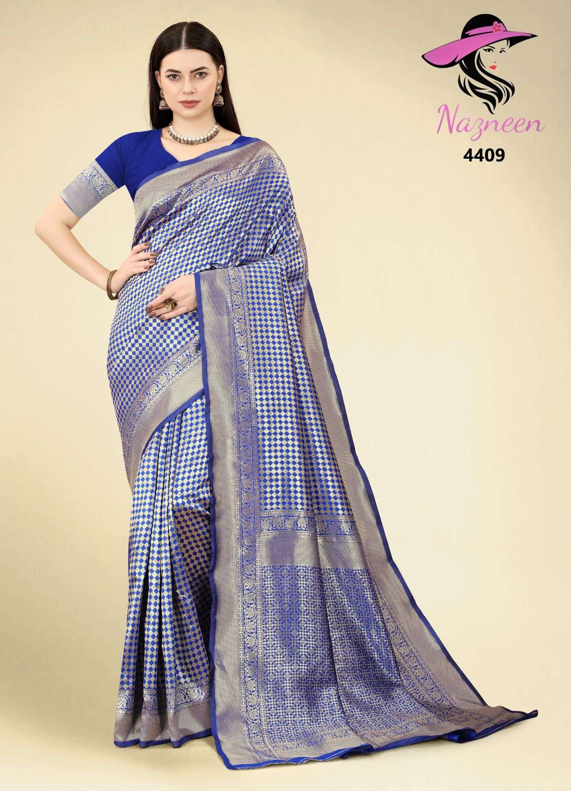 Anamika By Nazneen 4409 To 4413 Series Indian Traditional Wear Collection Beautiful Stylish Fancy Colorful Party Wear & Occasional Wear Banarasi Jacquard Sarees At Wholesale Price