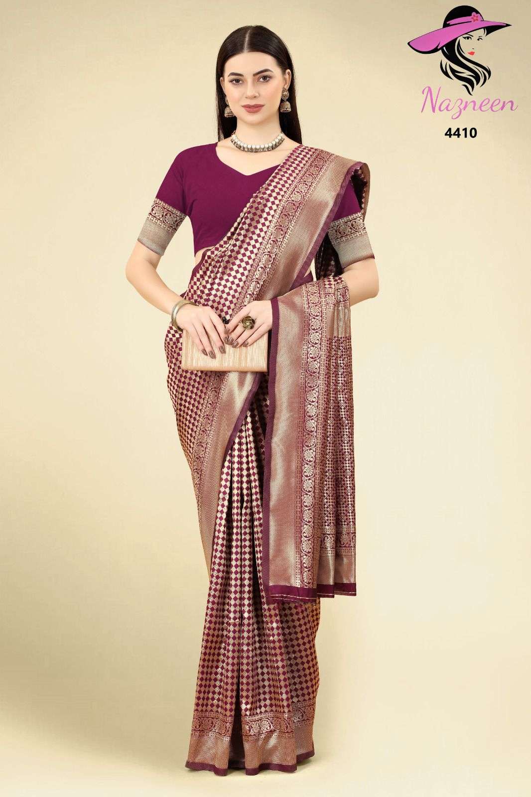 Anamika By Nazneen 4409 To 4413 Series Indian Traditional Wear Collection Beautiful Stylish Fancy Colorful Party Wear & Occasional Wear Banarasi Jacquard Sarees At Wholesale Price