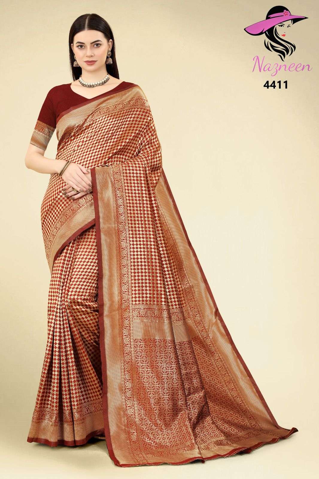 Anamika By Nazneen 4409 To 4413 Series Indian Traditional Wear Collection Beautiful Stylish Fancy Colorful Party Wear & Occasional Wear Banarasi Jacquard Sarees At Wholesale Price