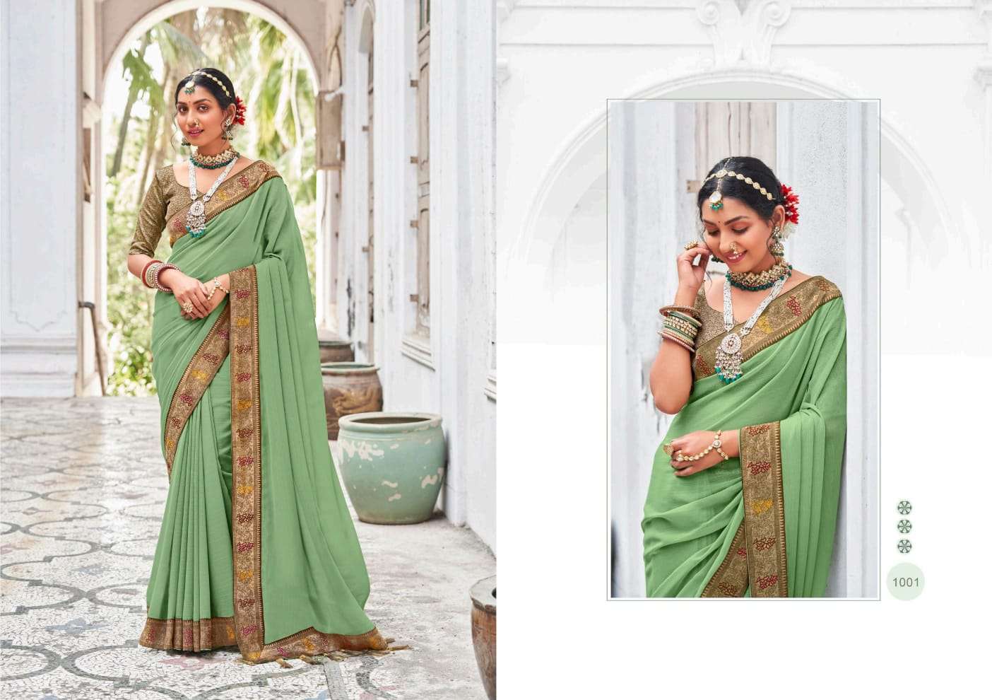 Triya By Right Women 1001 To 1008 Series Indian Traditional Wear Collection Beautiful Stylish Fancy Colorful Party Wear & Occasional Wear Vichitra Sarees At Wholesale Price