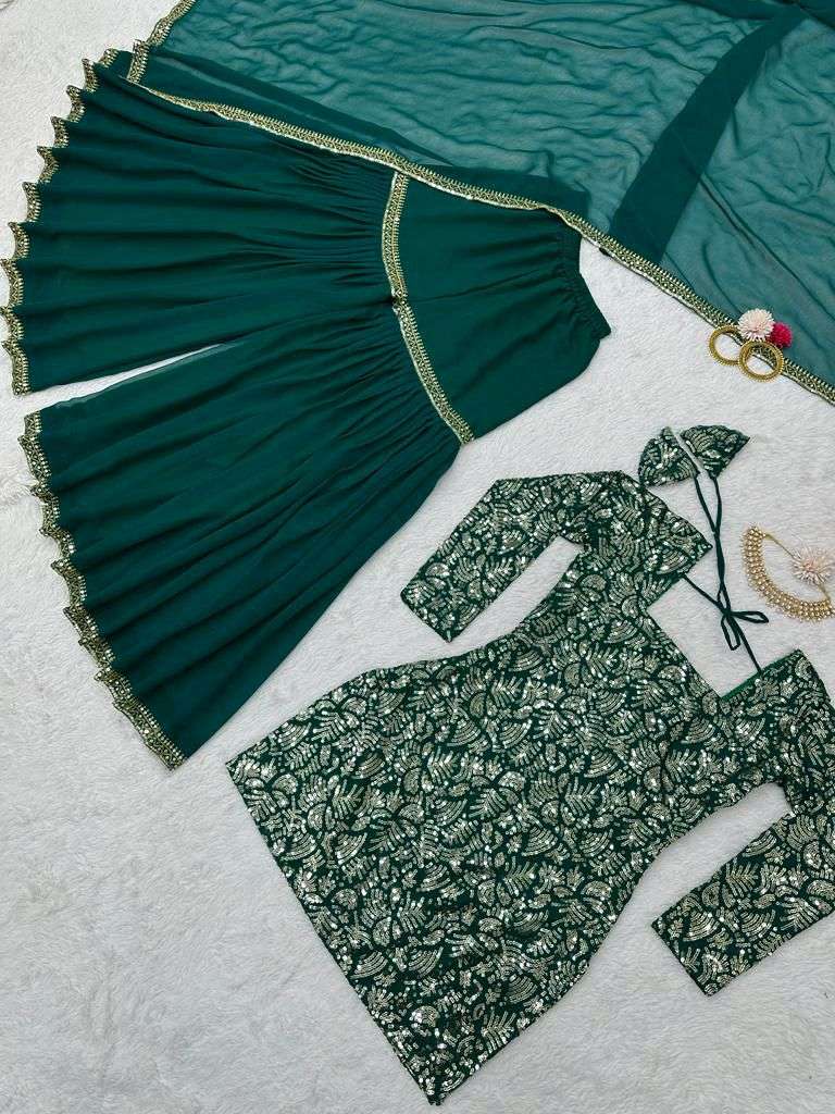 5564 By Fashid Wholesale Designer Festive Sharara Suits Beautiful Fancy Colorful Stylish Party Wear & Occasional Wear Faux Georgette Dresses At Wholesale Price
