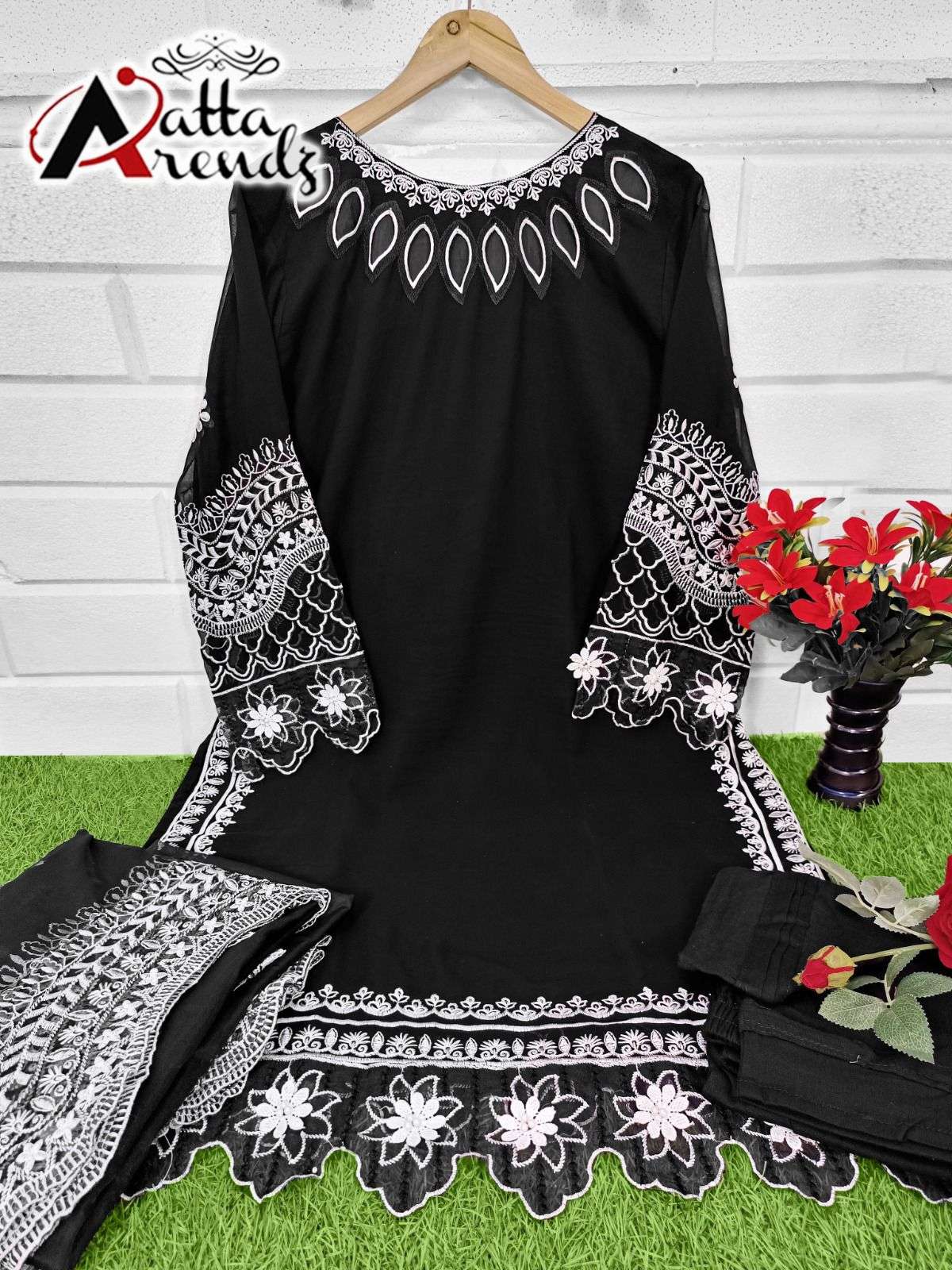 Atta Trendz 2707 Colours By Atta Trendz 2707-A To 2707-B Series Designer Pakistani Suits Beautiful Stylish Fancy Colorful Party Wear & Occasional Wear Pure Georgette Dresses At Wholesale Price