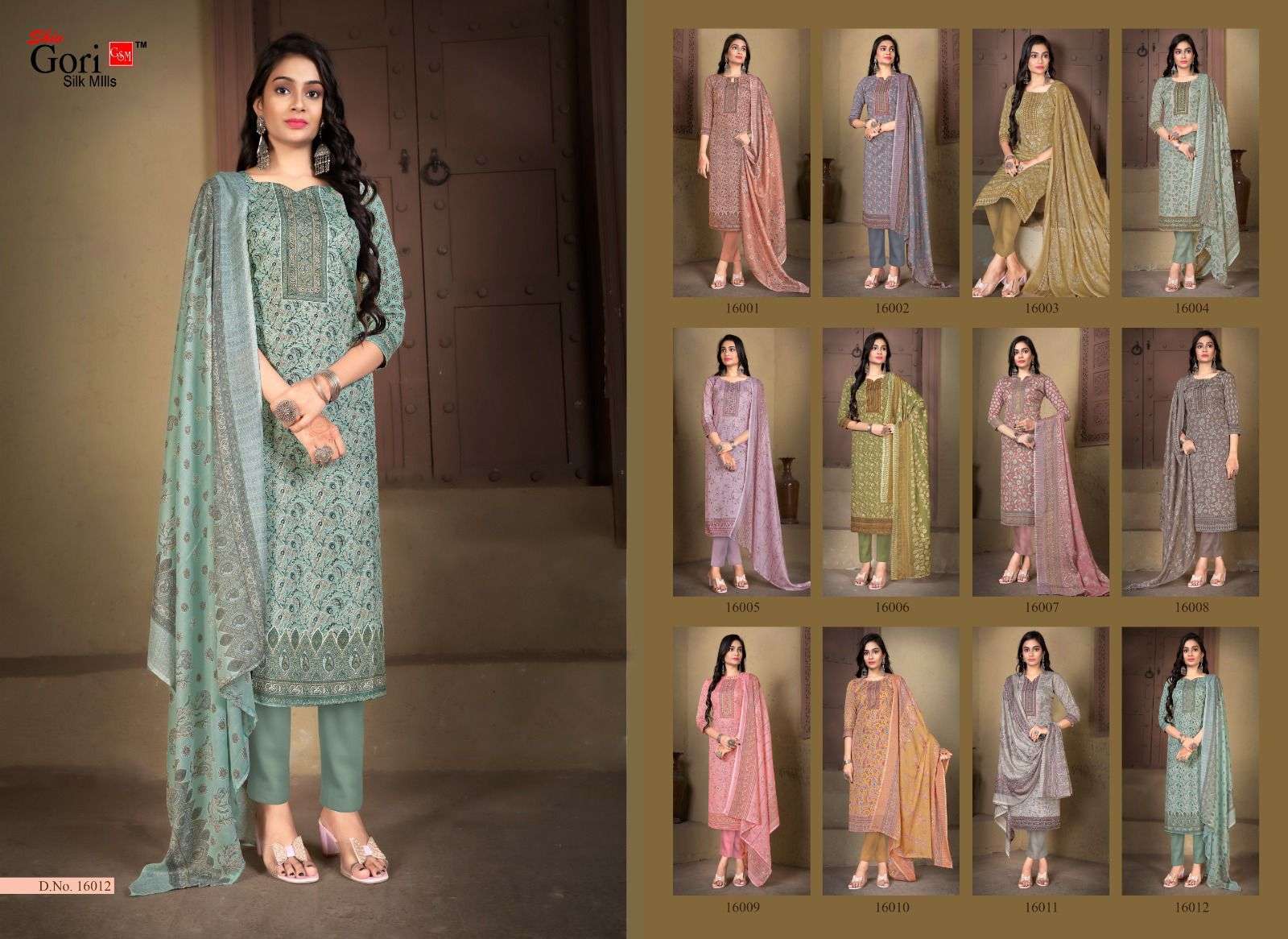 Pakizaa Vol-16 By Shiv Gori Silk Mills 16001 To 16012 Series Beautiful Festive Suits Colorful Stylish Fancy Casual Wear & Ethnic Wear Pure Cotton Dresses At Wholesale Price