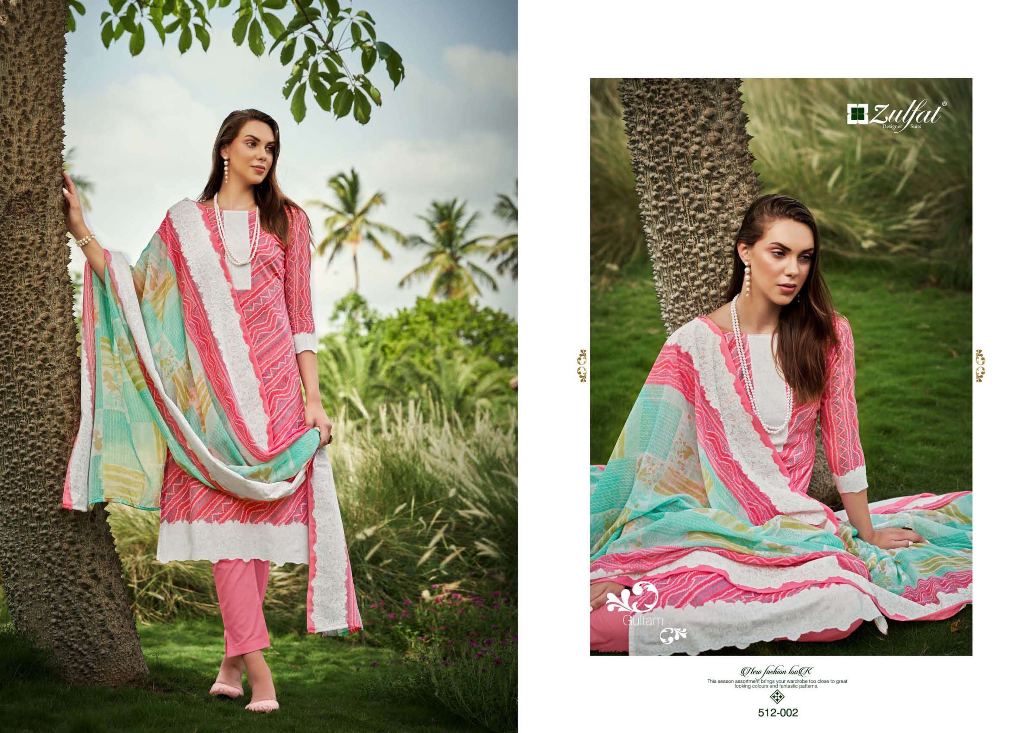 Gulfam By Zulfat 512-001 To 512-008 Series Beautiful Festive Suits Colorful Stylish Fancy Casual Wear & Ethnic Wear Pure Cotton With Embroidered Dresses At Wholesale Price