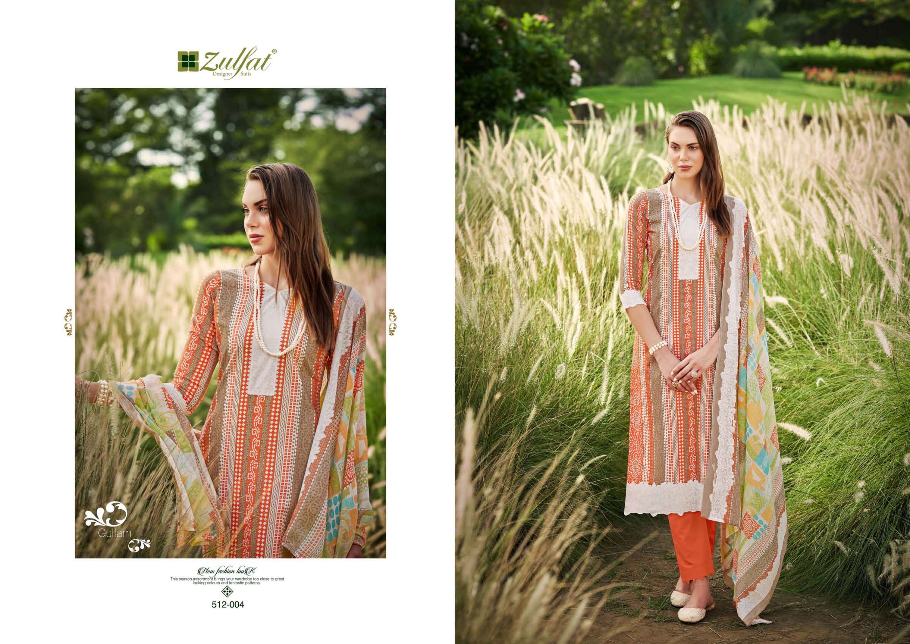 Gulfam By Zulfat 512-001 To 512-008 Series Beautiful Festive Suits Colorful Stylish Fancy Casual Wear & Ethnic Wear Pure Cotton With Embroidered Dresses At Wholesale Price