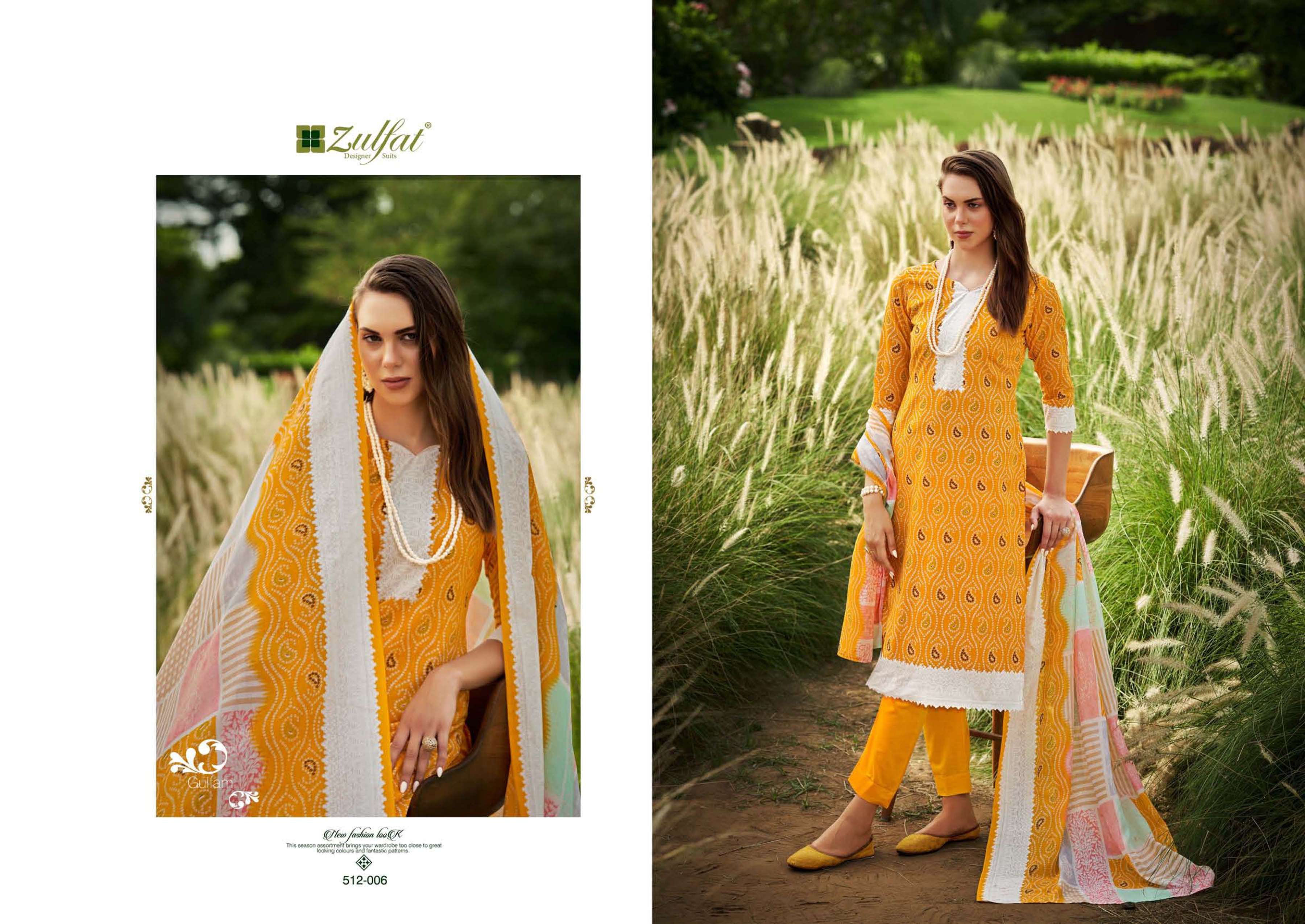 Gulfam By Zulfat 512-001 To 512-008 Series Beautiful Festive Suits Colorful Stylish Fancy Casual Wear & Ethnic Wear Pure Cotton With Embroidered Dresses At Wholesale Price
