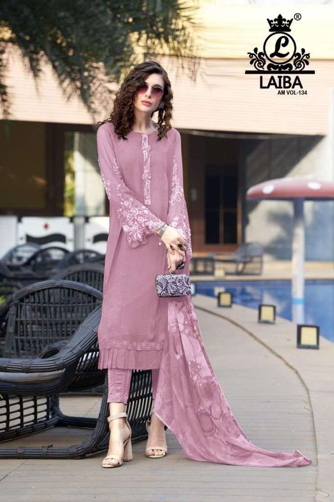 Am Vol-134 By Laiba 01 To 04 Series Beautiful Pakistani Suits Colorful Stylish Fancy Casual Wear & Ethnic Wear Pure Georgette Dresses At Wholesale Price