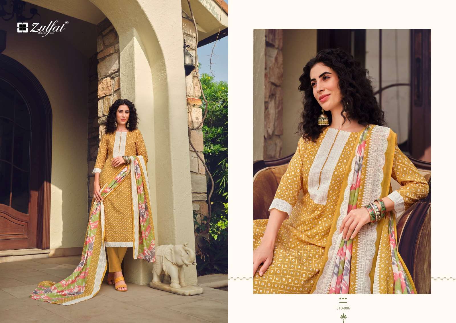 Isabella By Zulfat 510-001 To 510-008 Series Designer Suits Collection Beautiful Stylish Colorful Fancy Party Wear & Occasional Wear Pure Cotton Dresses At Wholesale Price