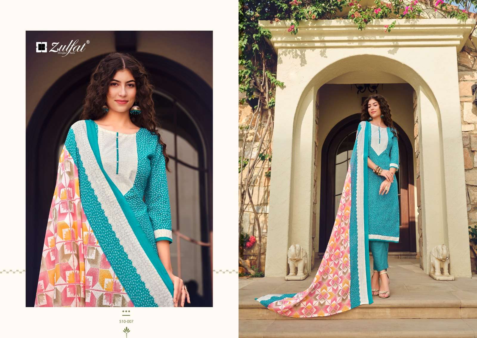 Isabella By Zulfat 510-001 To 510-008 Series Designer Suits Collection Beautiful Stylish Colorful Fancy Party Wear & Occasional Wear Pure Cotton Dresses At Wholesale Price