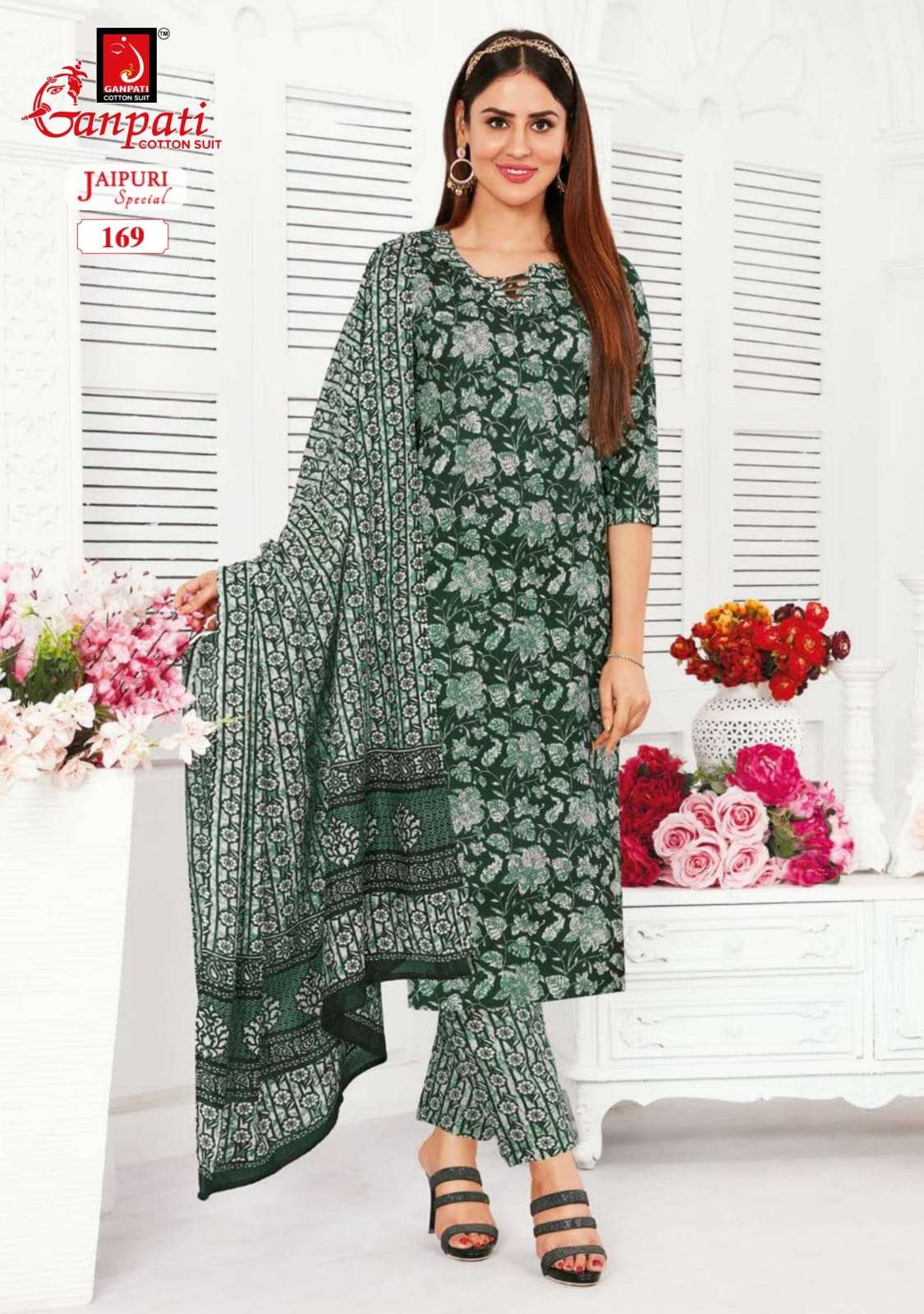 Jaipuri Special Vol-5 By Ganpati Cotton Suits 161 To 175 Series Beautiful Suits Stylish Colorful Fancy Casual Wear & Ethnic Wear Pure Cotton Print Dresses At Wholesale Price