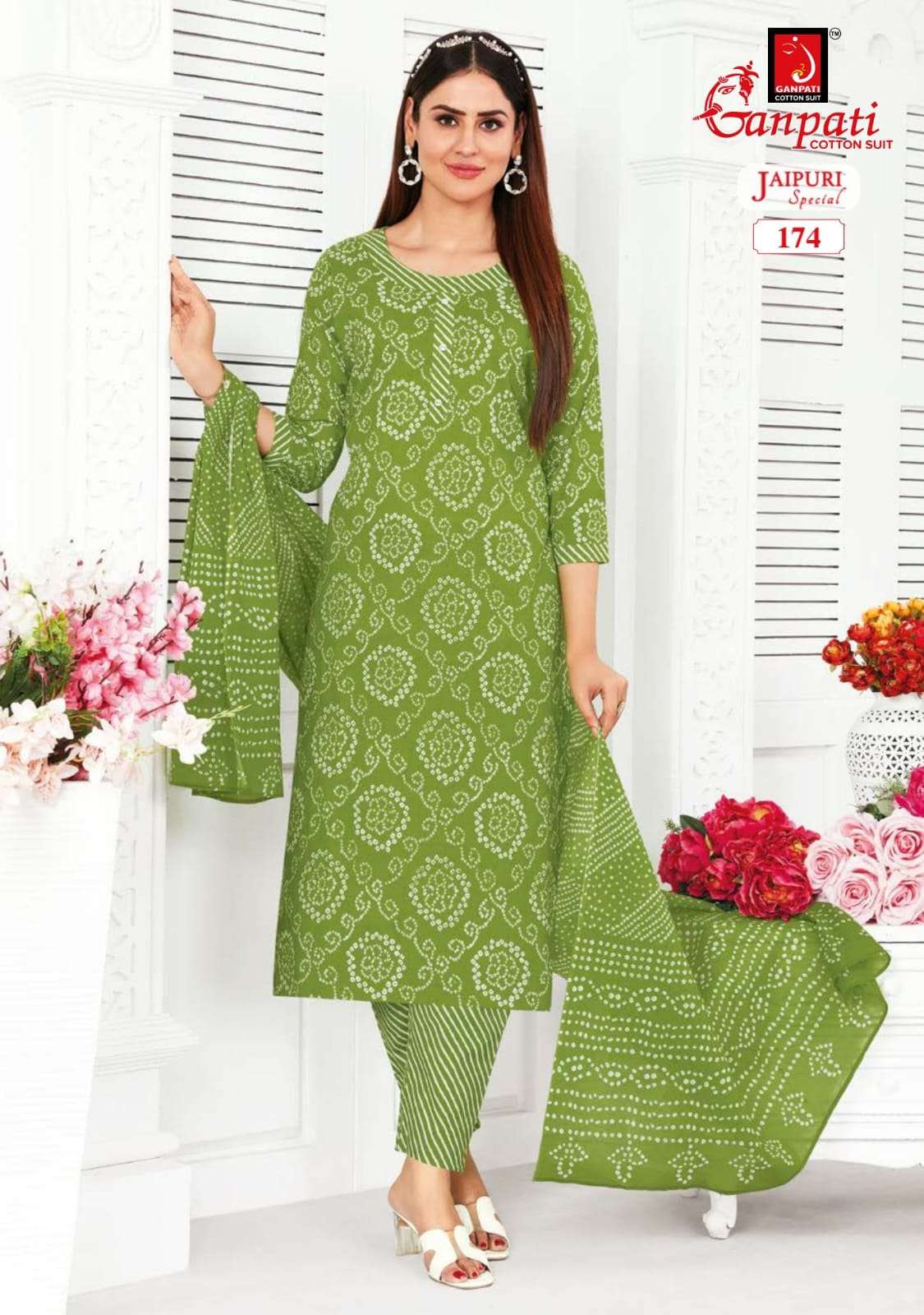 Jaipuri Special Vol-5 By Ganpati Cotton Suits 161 To 175 Series Beautiful Suits Stylish Colorful Fancy Casual Wear & Ethnic Wear Pure Cotton Print Dresses At Wholesale Price