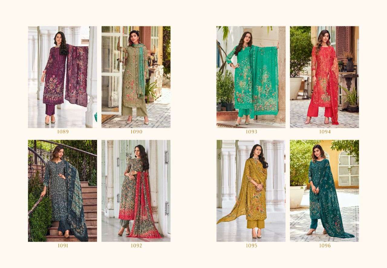 Noura By Glossy 1089 To 1096 Series Beautiful Festive Suits Stylish Colorful Fancy Casual Wear & Ethnic Wear Viscose Muslin Print Dresses At Wholesale Price