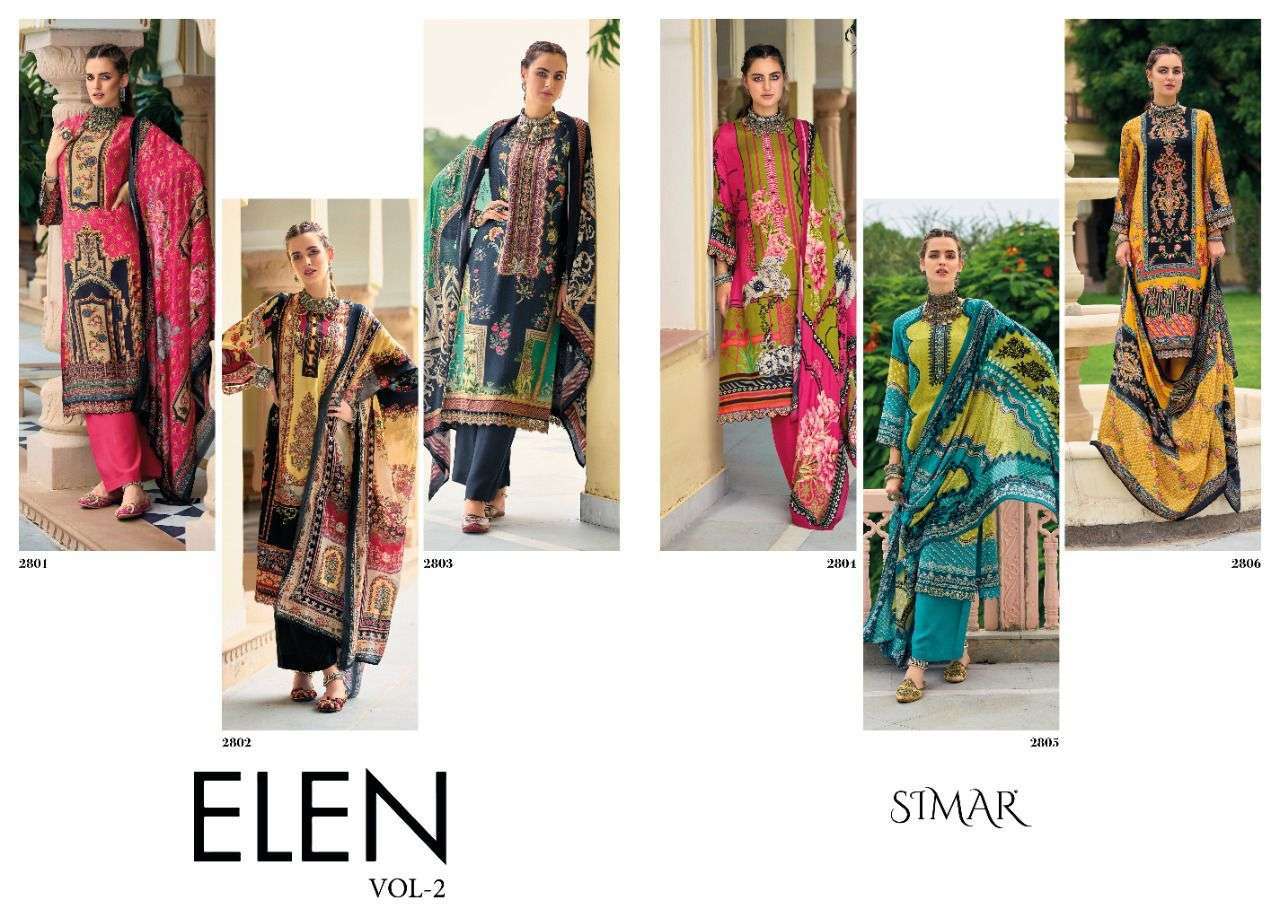 Elen Vol-2 By Glossy 2801 To 2806 Series Beautiful Suits Colorful Stylish Fancy Casual Wear & Ethnic Wear Viscose Silk Dresses At Wholesale Price