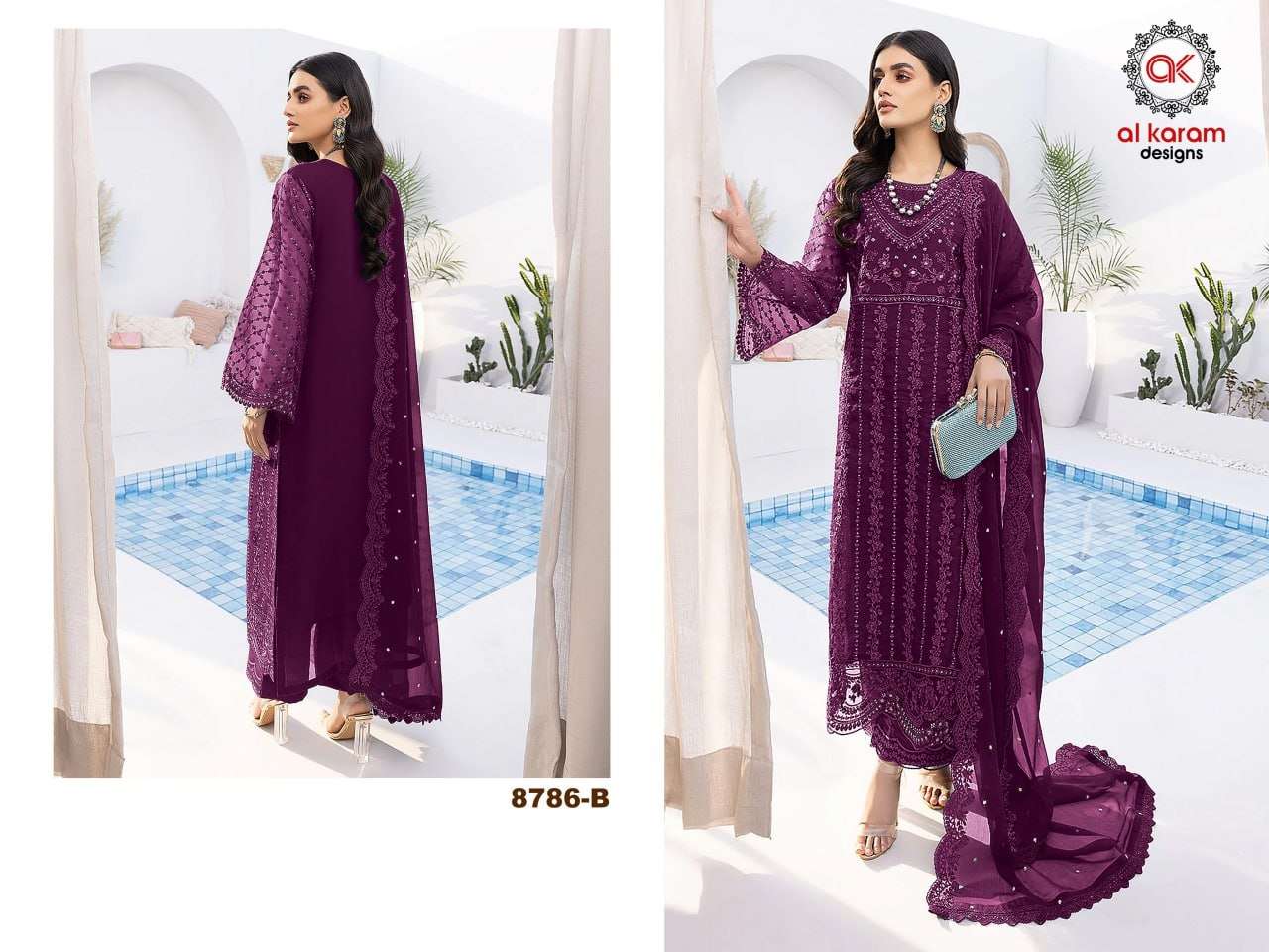 Pakistani 8786 Colours By Fashid Wholesale 8786-A To 8786-D Series Beautiful Pakistani Suits Stylish Colorful Fancy Casual Wear & Ethnic Wear Heavy Organza Embroidered Dresses At Wholesale Price