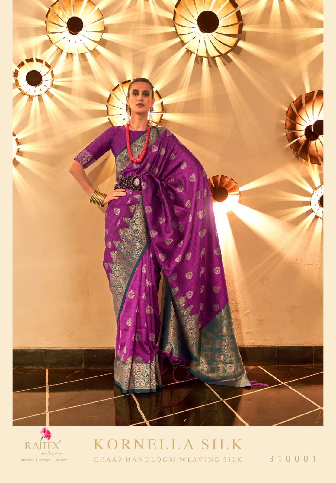 Kornella Silk By Raj Tex 310001 To 310006 Series Indian Traditional Wear Collection Beautiful Stylish Fancy Colorful Party Wear & Occasional Wear Handloom Silk Sarees At Wholesale Price