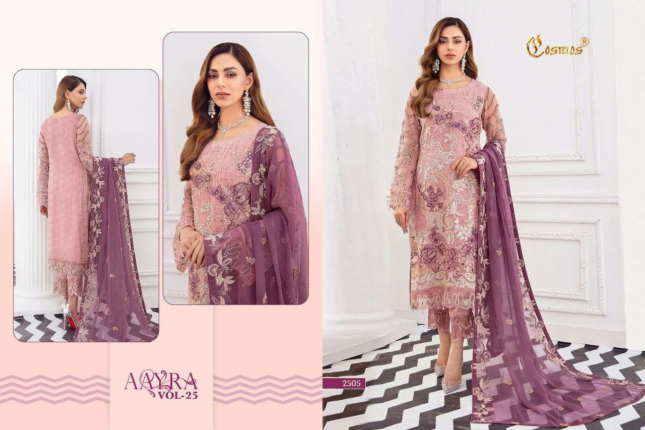 Cosmos Hit Design 2505 By Cosmos Pakistani Suits Beautiful Fancy Colorful Stylish Party Wear & Occasional Wear Faux Georgette Embroidered Dresses At Wholesale Price