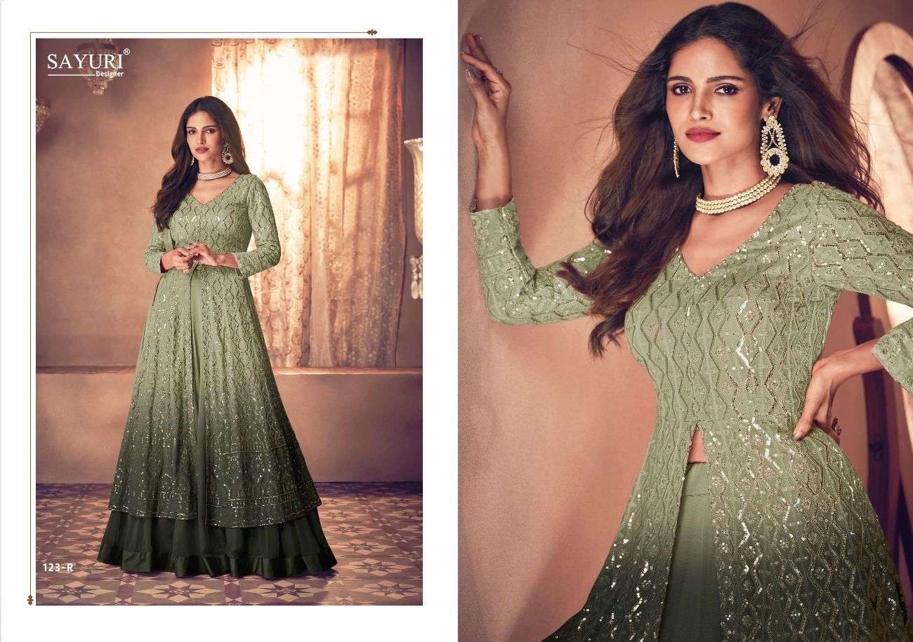 Noor Platinum Shaded New Colours By Sayuri 123-O To 123-S Series Beautiful Suits Colorful Stylish Fancy Casual Wear & Ethnic Wear Real Georgette Dresses At Wholesale Price