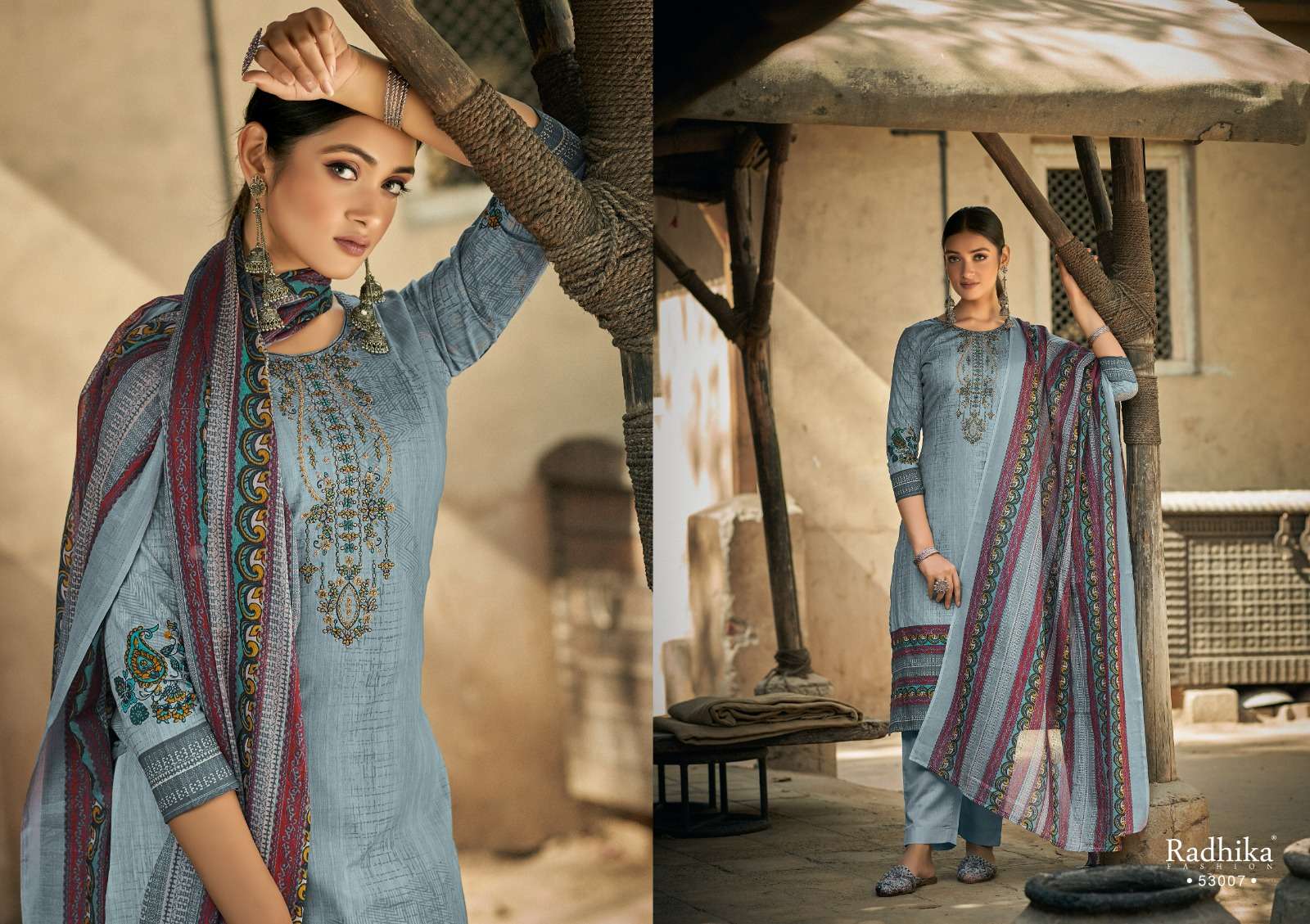 Mussaret Vol-21 By Radhika Fashion 53001 To 53008 Series Beautiful Stylish Festive Suits Fancy Colorful Casual Wear & Ethnic Wear & Ready To Wear Pure Cambric Cotton Print Dresses At Wholesale Price
