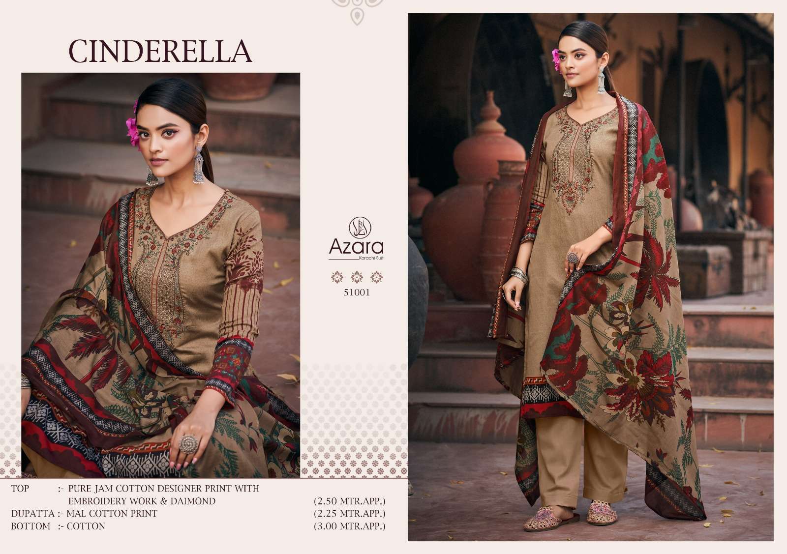 Cinderella By Radhika Fashion 51001 To 51006 Series Beautiful Stylish Suits Fancy Colorful Casual Wear & Ethnic Wear & Ready To Wear Pure Jam Cotton Printed Dresses At Wholesale Price