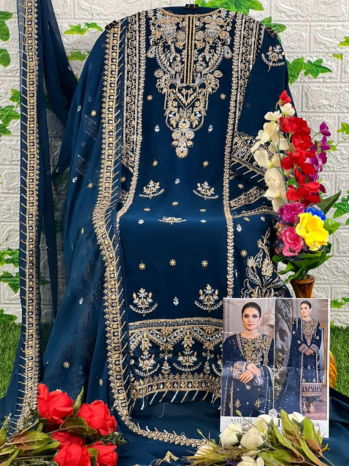 Aaeesha 10115 Colours By Zaha 10115-A To 10115-D Series Beautiful Pakistani Suits Colorful Stylish Fancy Casual Wear & Ethnic Wear Faux Georgette Embroidered Dresses At Wholesale Price