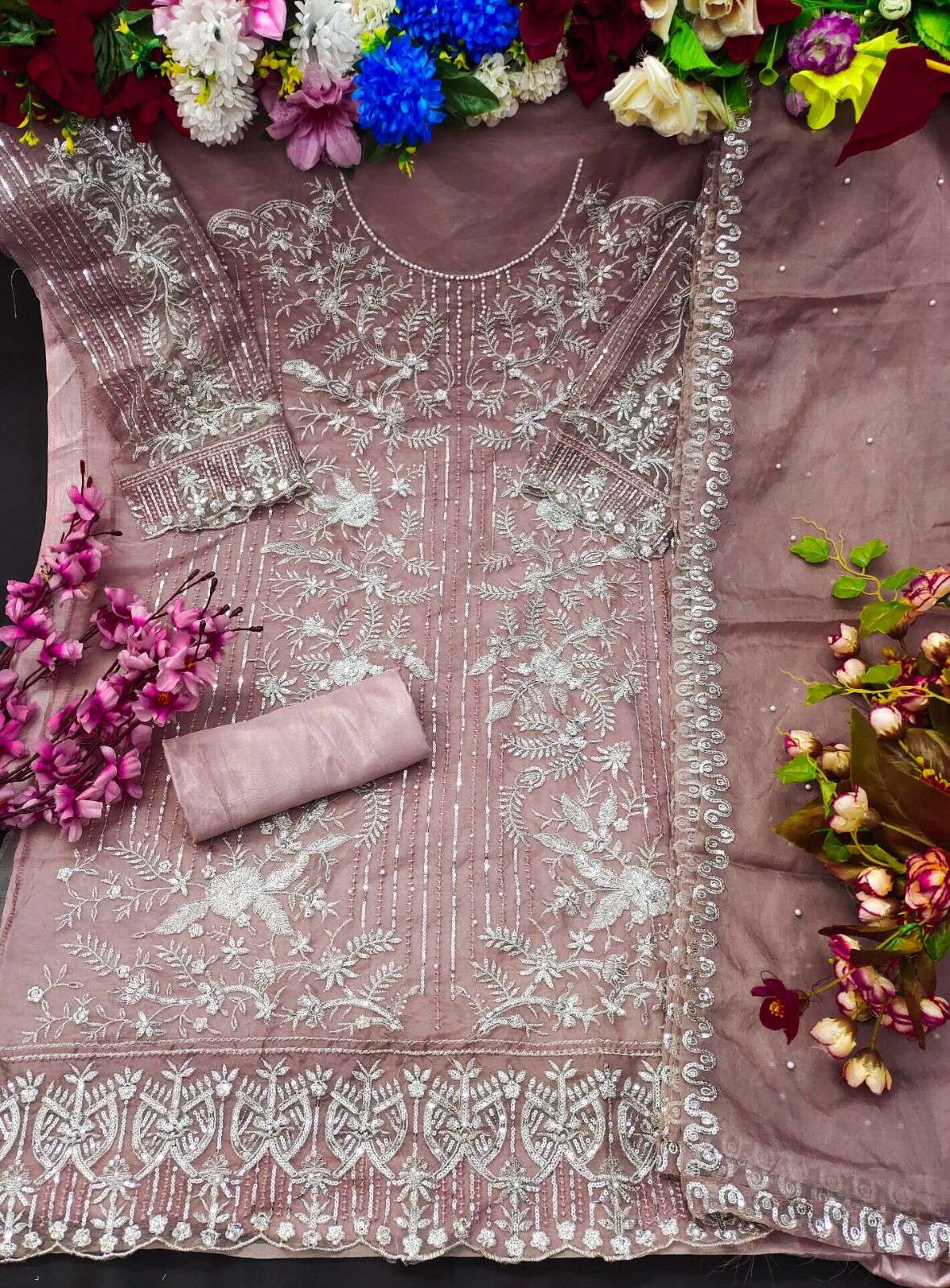 Kf-148 Colours By Fashid Wholesale 148 To 148-C Series Pakistani Suits Collection Beautiful Stylish Fancy Colorful Party Wear & Occasional Wear Heavy Organza Embroidered Dresses At Wholesale Price