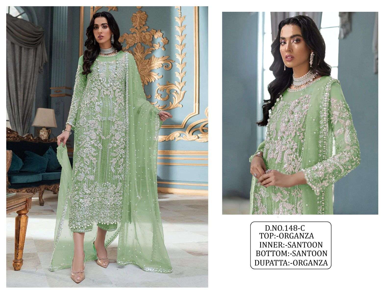 Kf-148 Colours By Fashid Wholesale 148 To 148-C Series Pakistani Suits Collection Beautiful Stylish Fancy Colorful Party Wear & Occasional Wear Heavy Organza Embroidered Dresses At Wholesale Price