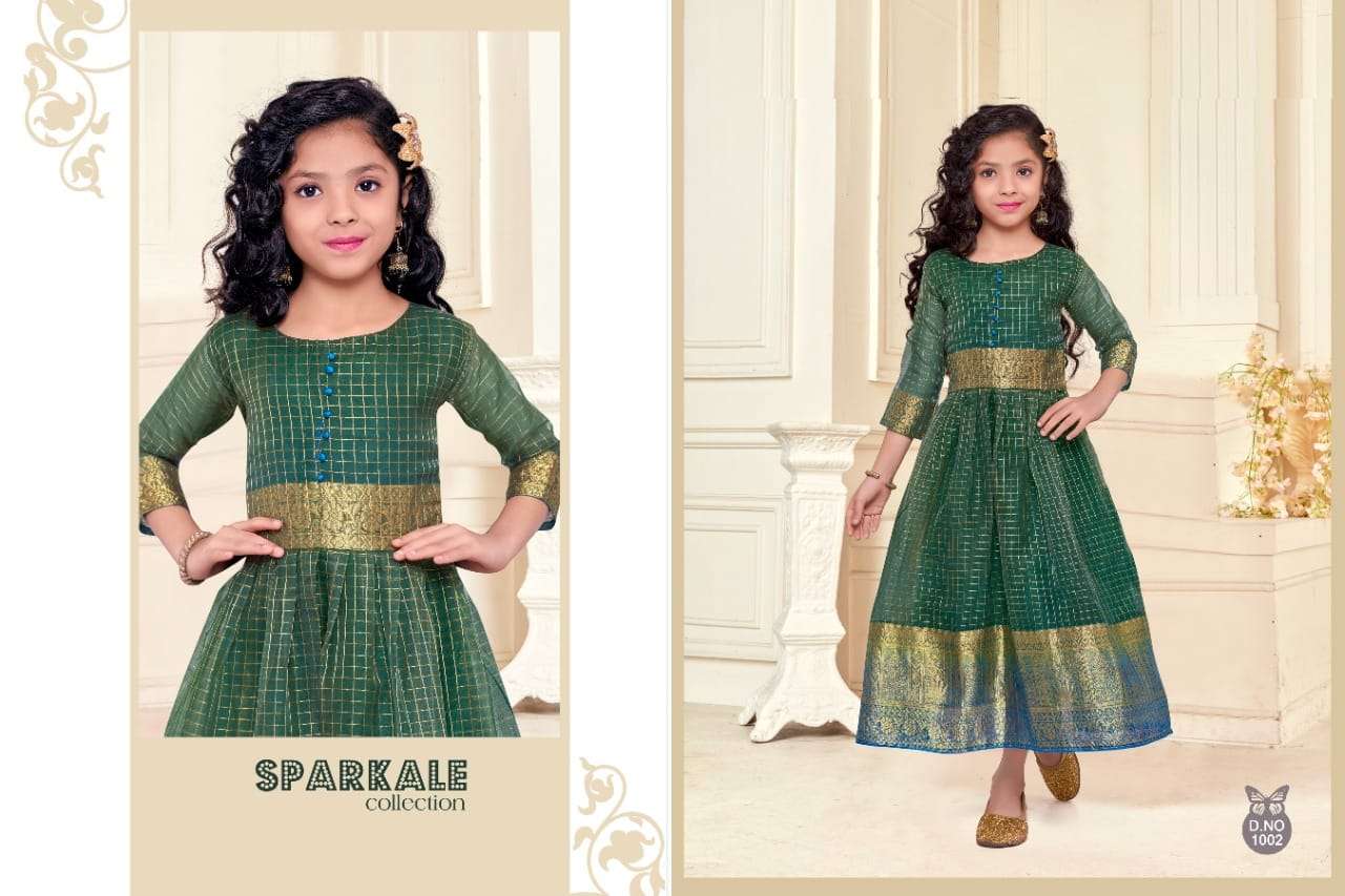 Kidswear Vol-3 By Kaamiri 1001 To 1006 Series Beautiful Stylish Fancy Colorful Casual Wear & Ethnic Wear Organza Gowns At Wholesale Price