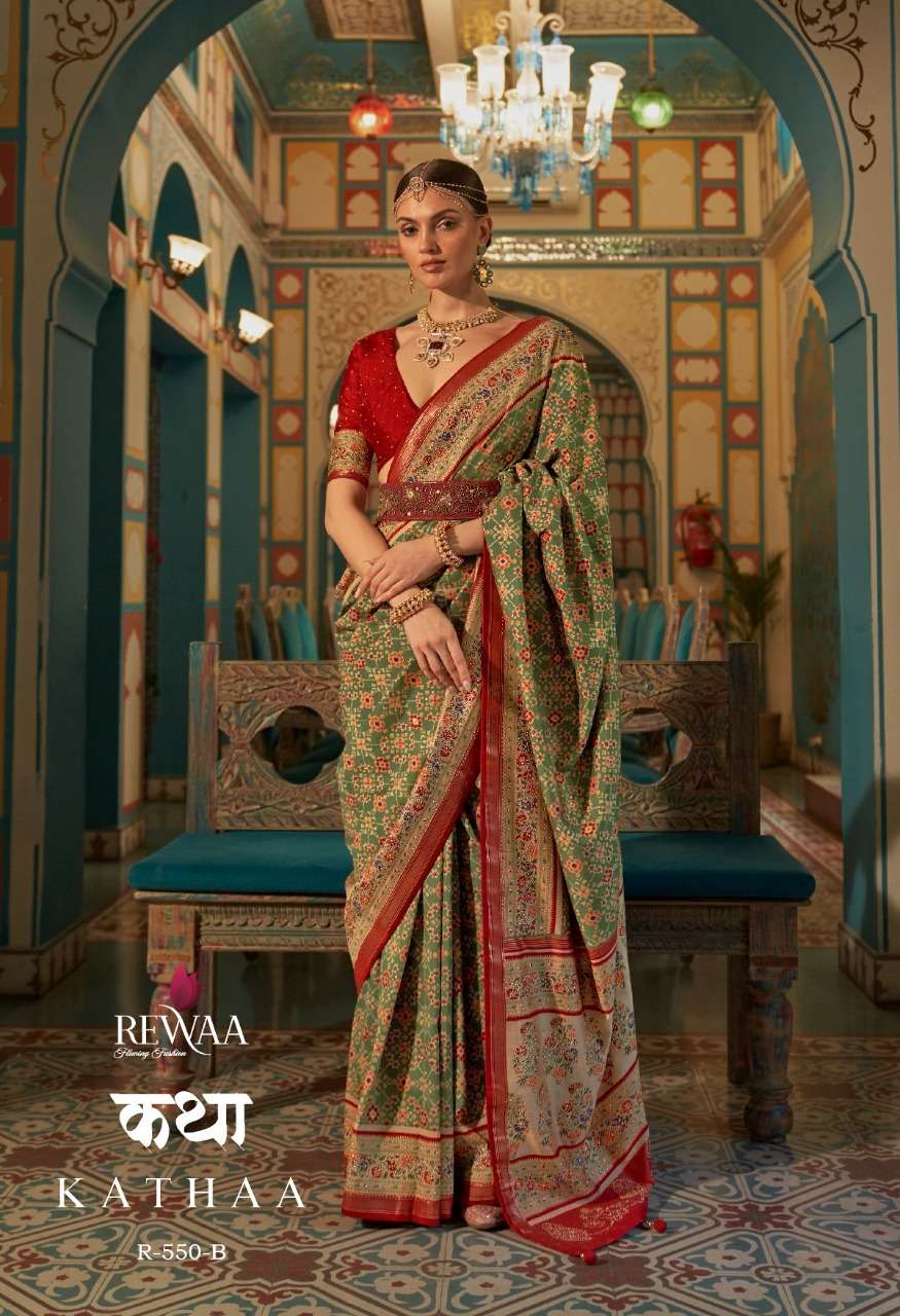 Kathaa By Rewaa Indian Traditional Wear Collection Beautiful Stylish Fancy Colorful Party Wear & Occasional Wear Patola Silk Sarees At Wholesale Price