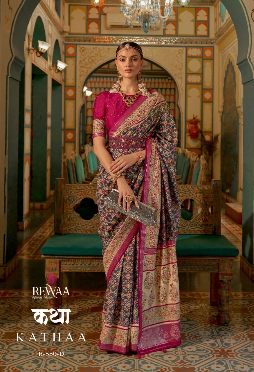 Kathaa By Rewaa Indian Traditional Wear Collection Beautiful Stylish Fancy Colorful Party Wear & Occasional Wear Patola Silk Sarees At Wholesale Price