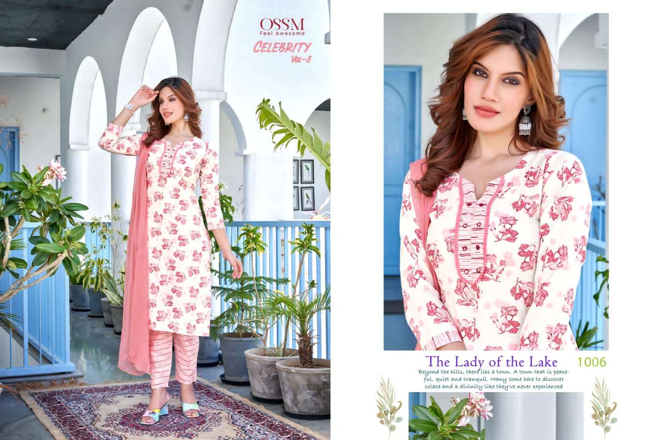 Celebrity Vol-3 By Ossm 1001 To 1006 Series Beautiful Suits Colorful Stylish Fancy Casual Wear & Ethnic Wear Heavy Cotton Print Dresses At Wholesale Price