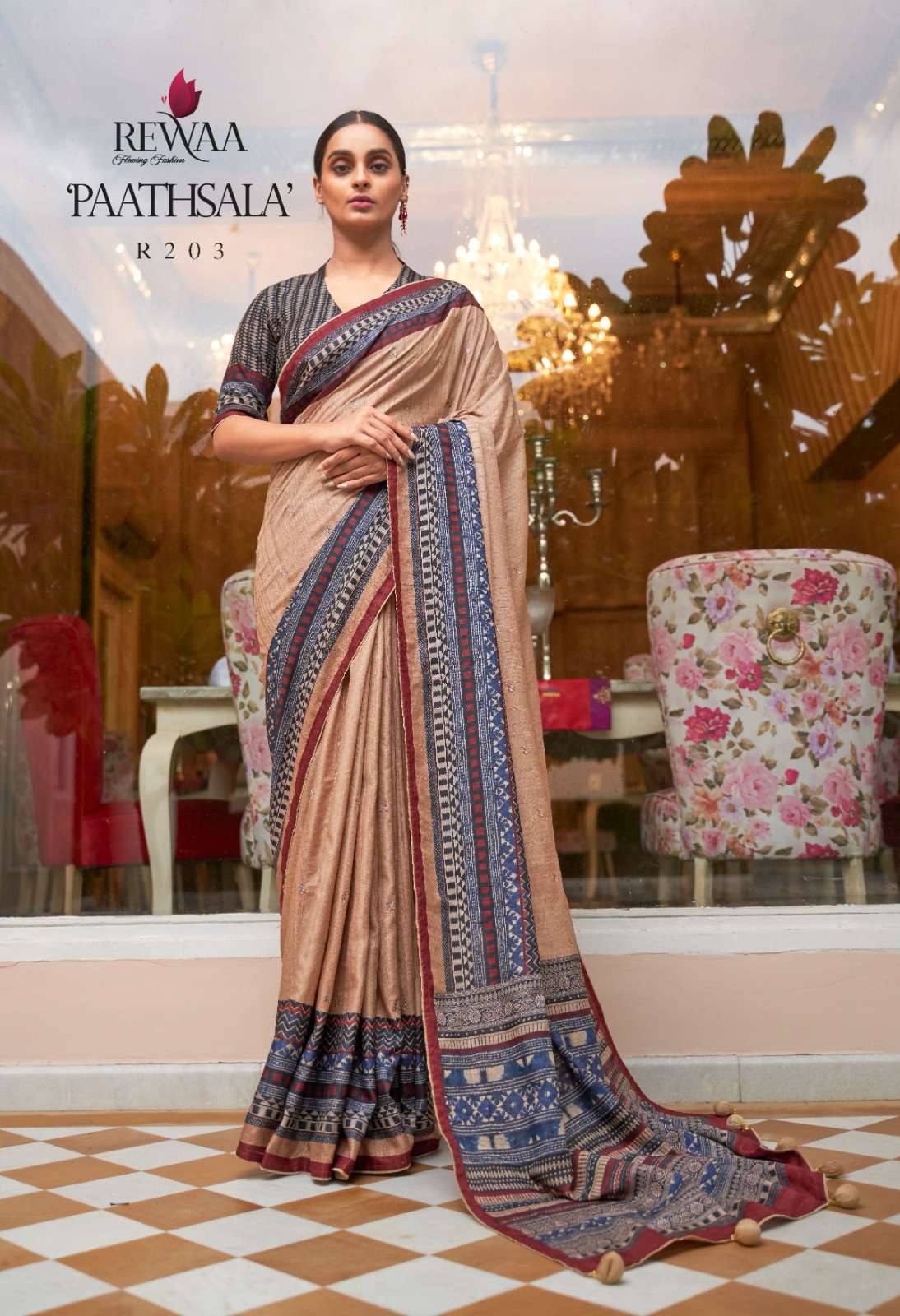 Paathsala By Rewaa 203 To 211 Series Indian Traditional Beautiful Stylish Designer Banarasi Silk Jacquard Embroidered Party Wear Soft Silk Sarees At Wholesale Price