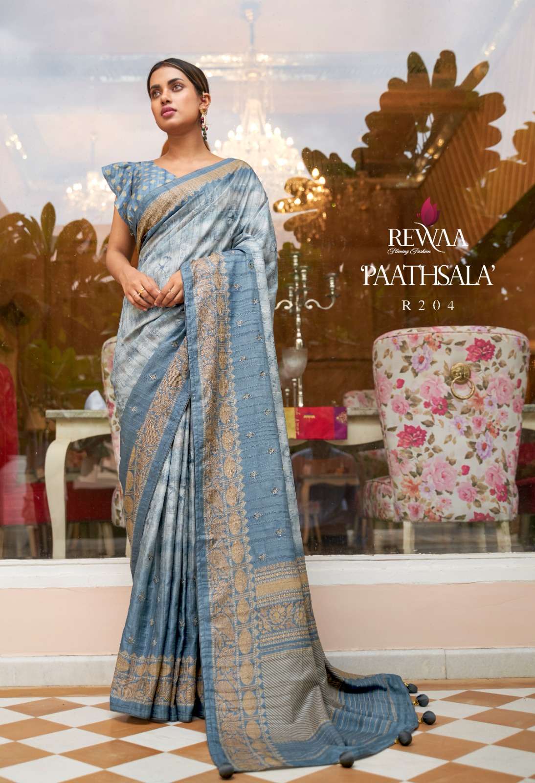 Paathsala By Rewaa 203 To 211 Series Indian Traditional Beautiful Stylish Designer Banarasi Silk Jacquard Embroidered Party Wear Soft Silk Sarees At Wholesale Price