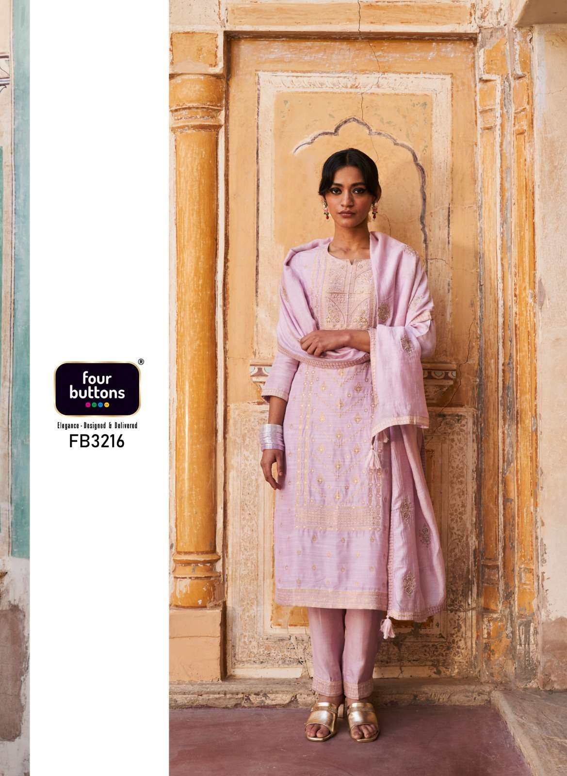 Arzoo By Four Buttons 3211 To 3216 Series Designer Festive Suits Beautiful Fancy Stylish Colorful Party Wear & Occasional Wear Linen Jacquard Dresses At Wholesale Price